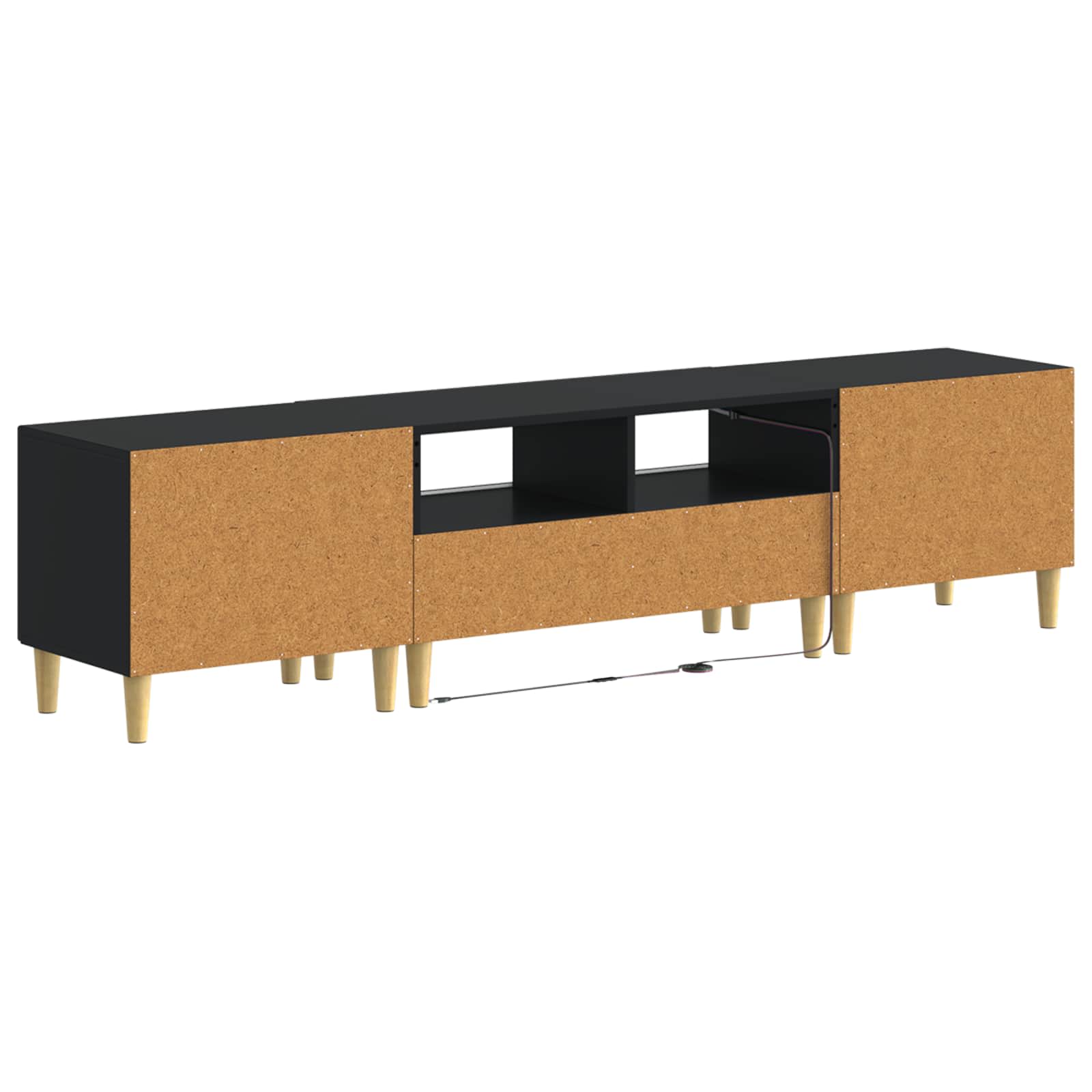 vidaXL 5-delige LED TV-kast ARNHEM Zwart Bewerkt hout