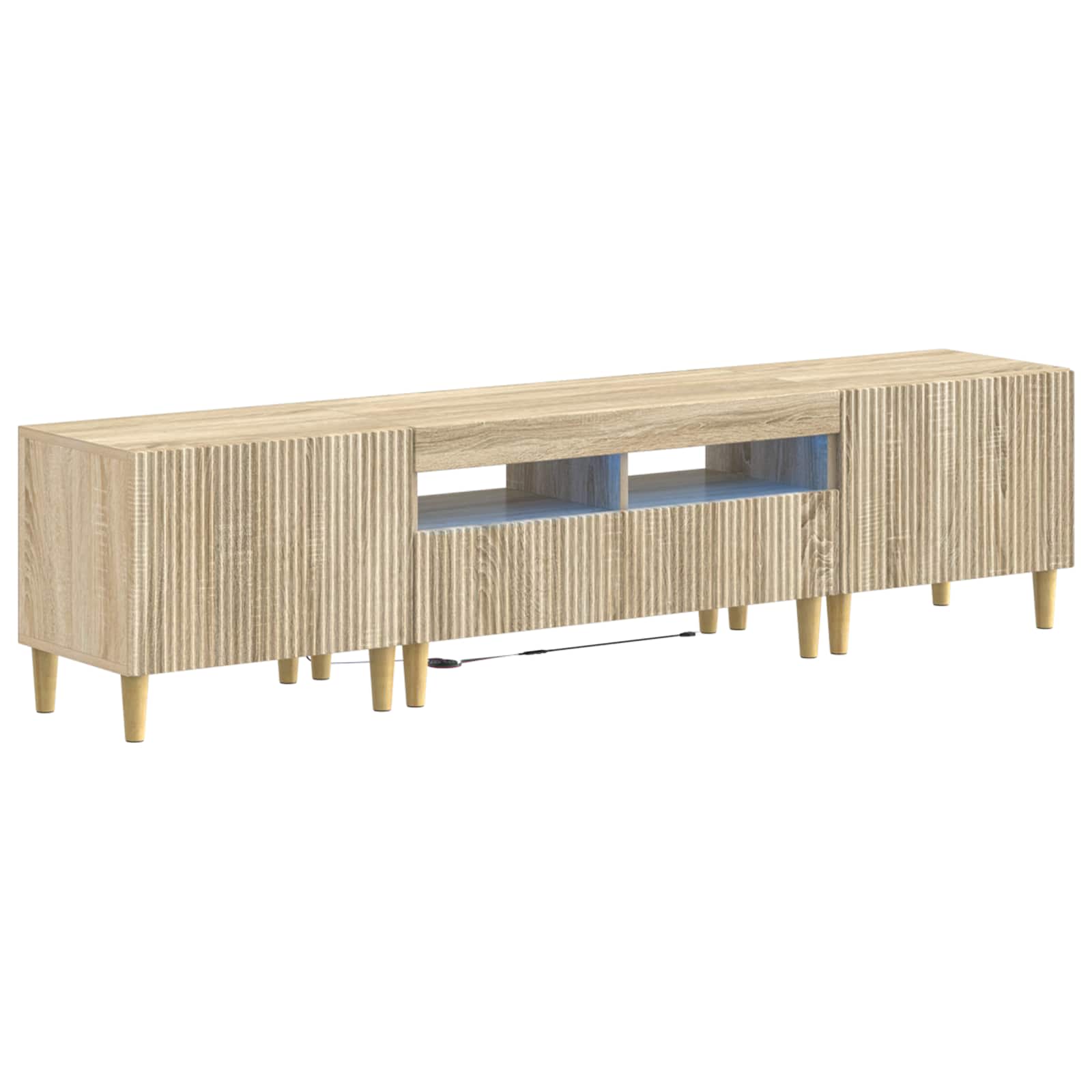 vidaXL 5-delige LED TV-kast ARNHEM Zwart Bewerkt hout