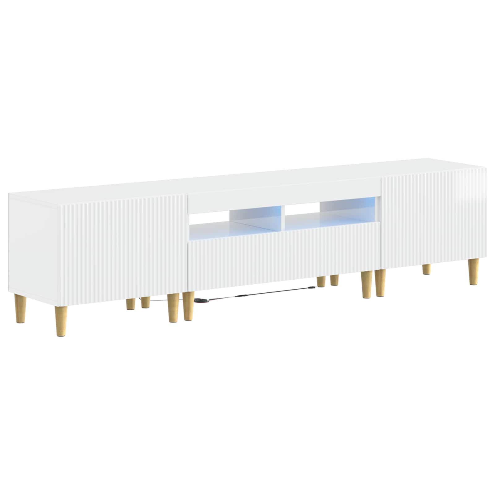 vidaXL 5-delige LED TV-kast ARNHEM Zwart Bewerkt hout
