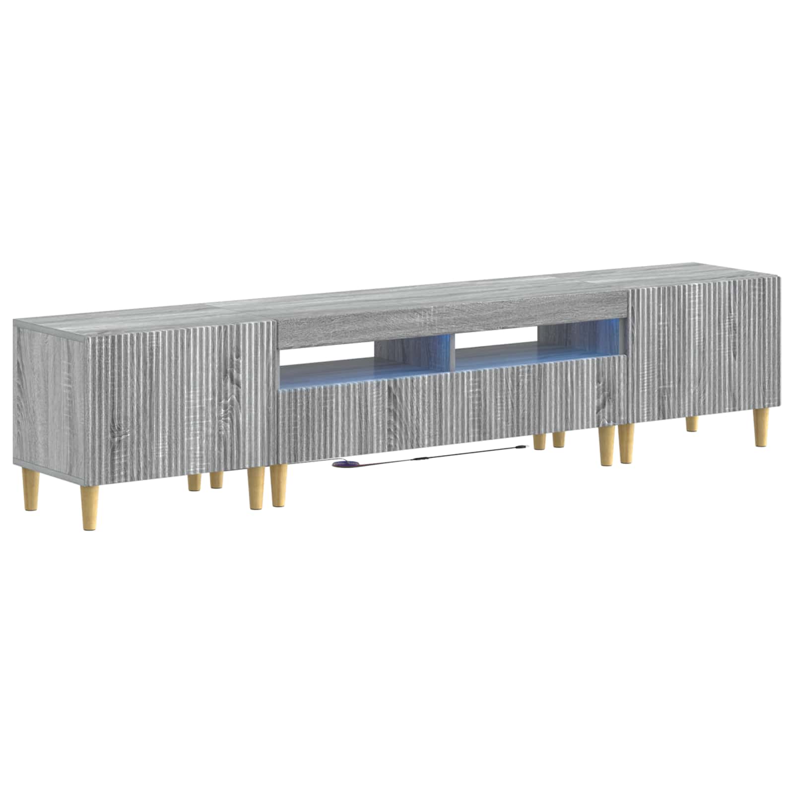 vidaXL 5-delige LED TV-kast ARNHEM Zwart Bewerkt hout