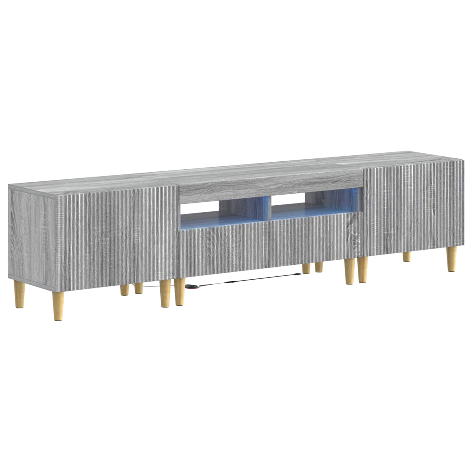vidaXL 5-delige LED TV-kast ARNHEM Zwart Bewerkt hout