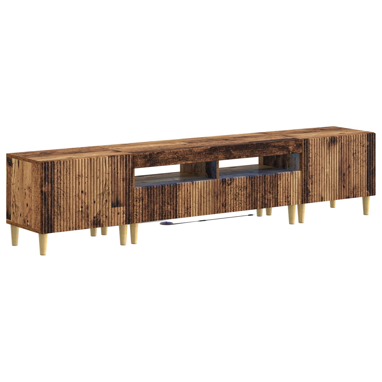 vidaXL 5-delige LED TV-kast ARNHEM Zwart Bewerkt hout