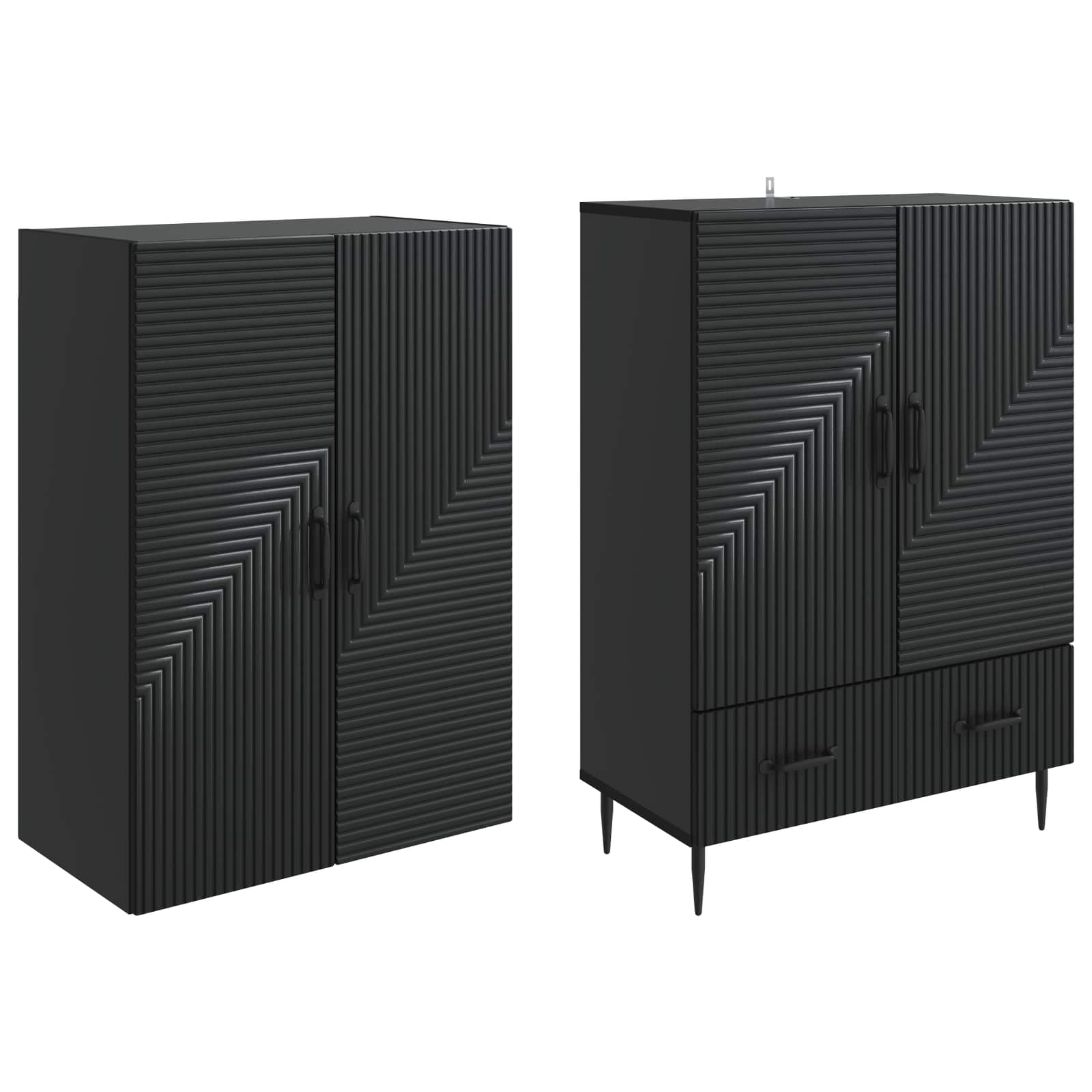 vidaXL Kastenset 2 pcs 66 x 34,5 x 95 cm Bewerkt hout