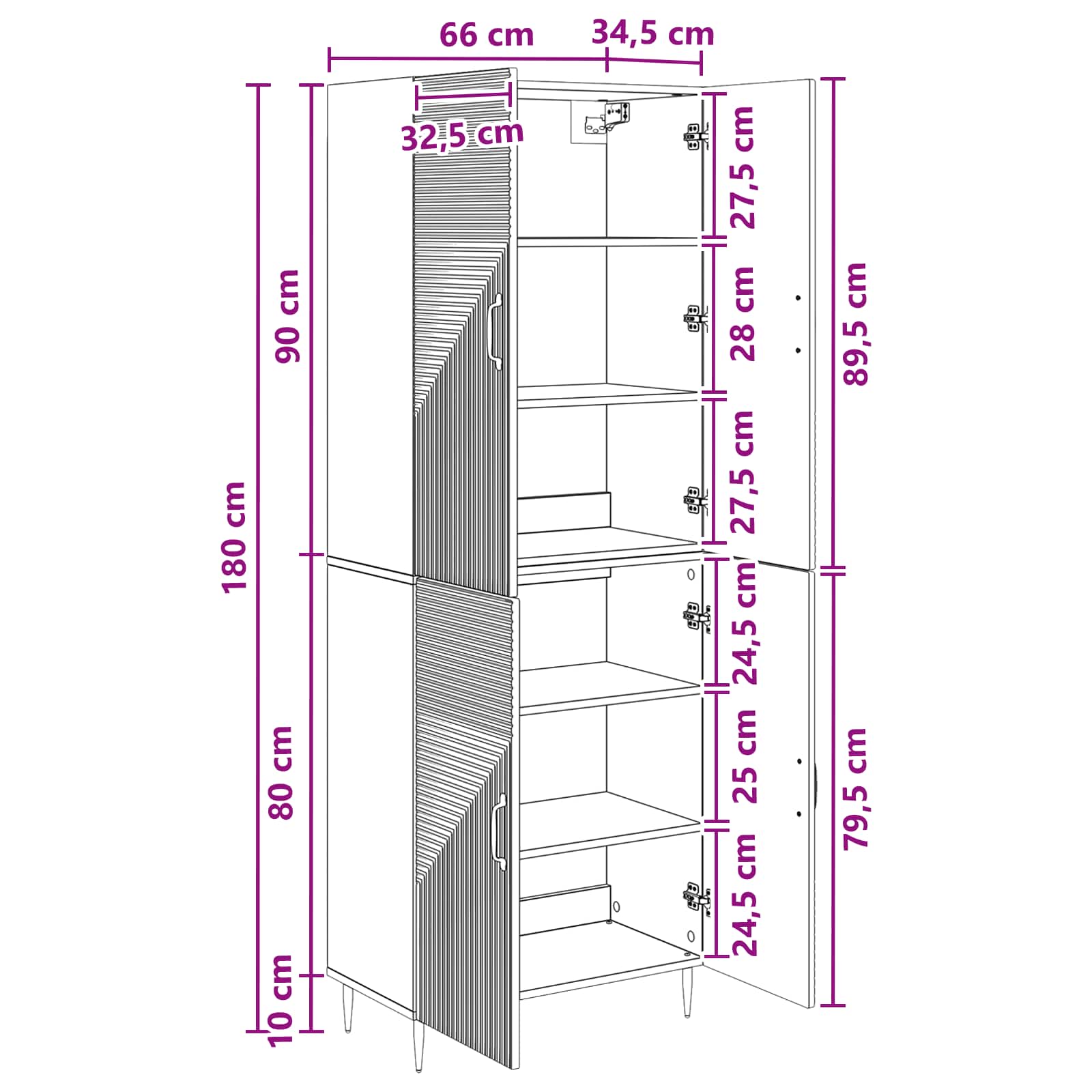 vidaXL Kastenset 2 pcs 66 x 34,5 x 89,5 cm Bewerkt hout