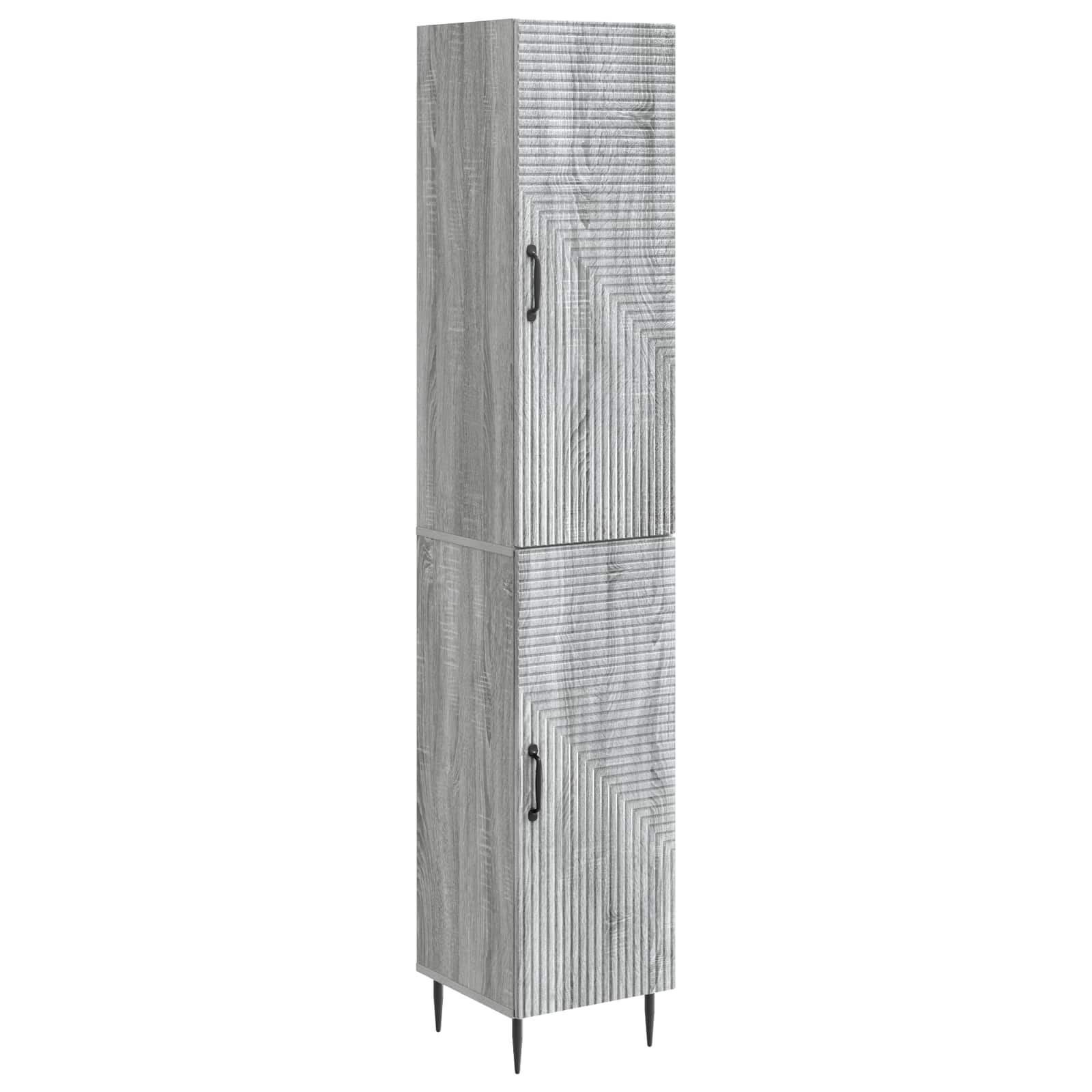 vidaXL Kastenset 2 pcs Zwart 33 x 34,5 x 89,5 cm Bewerkt hout