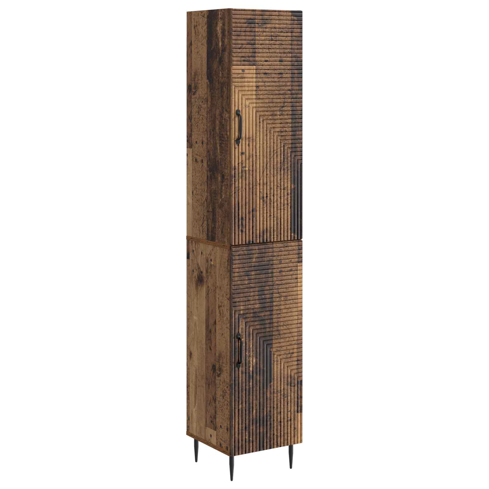 vidaXL Kastenset 2 pcs Zwart 33 x 34,5 x 89,5 cm Bewerkt hout