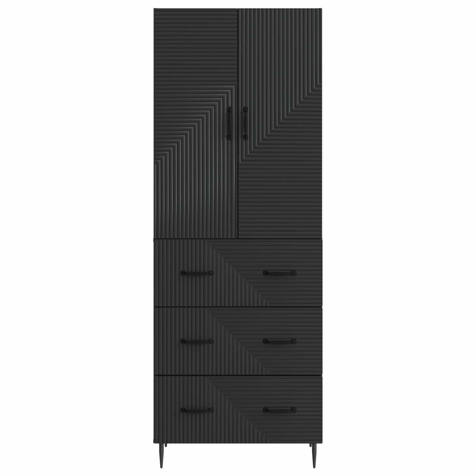 vidaXL Kastenset 2 pcs Zwart 66 x 34,5 x 90 cm Bewerkt hout