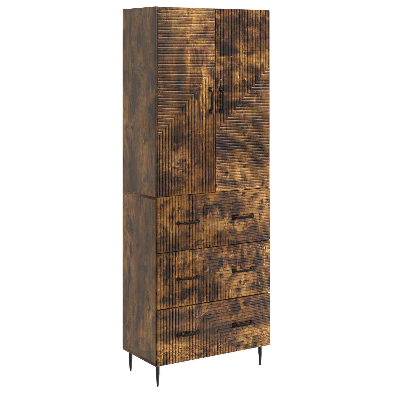 vidaXL Kastenset 2 pcs Zwart 66 x 34,5 x 90 cm Bewerkt hout