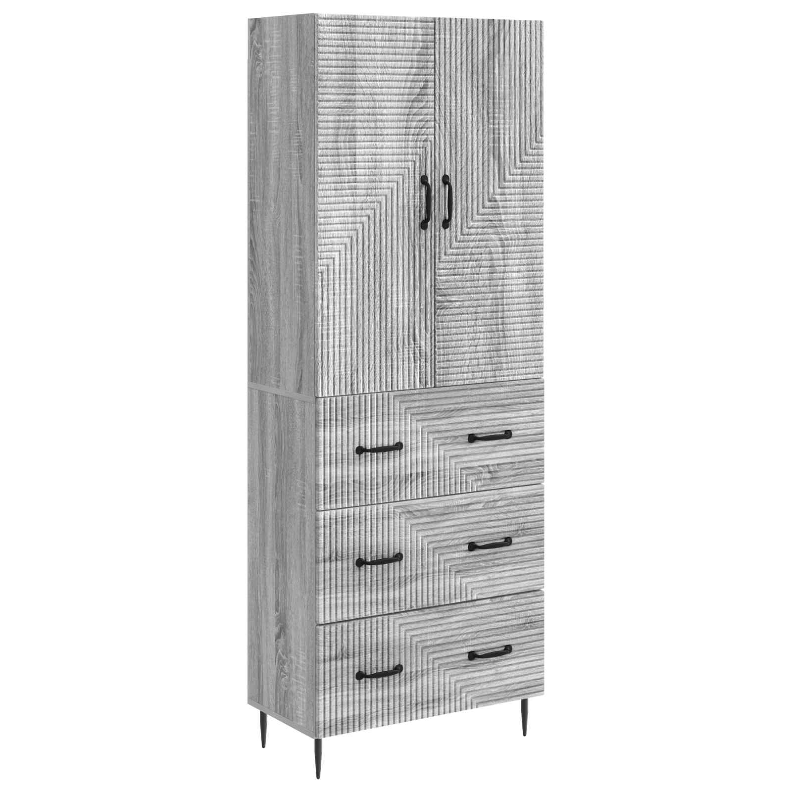 vidaXL Kastenset 2 pcs Zwart 66 x 34,5 x 90 cm Bewerkt hout