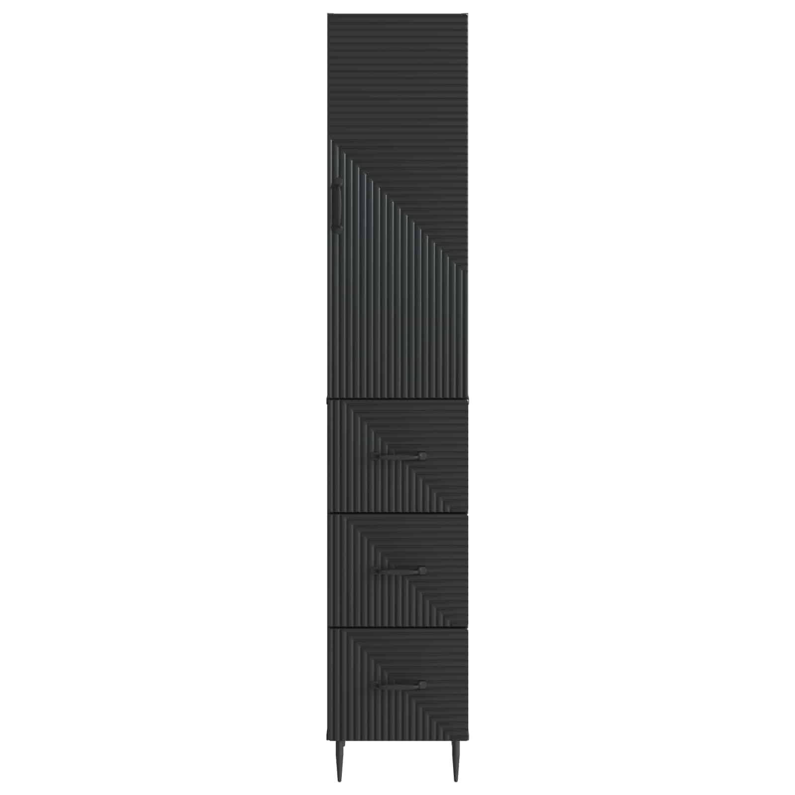 vidaXL Kastenset 2 pcs Zwart 33 x 34,5 x 90 cm Bewerkt hout