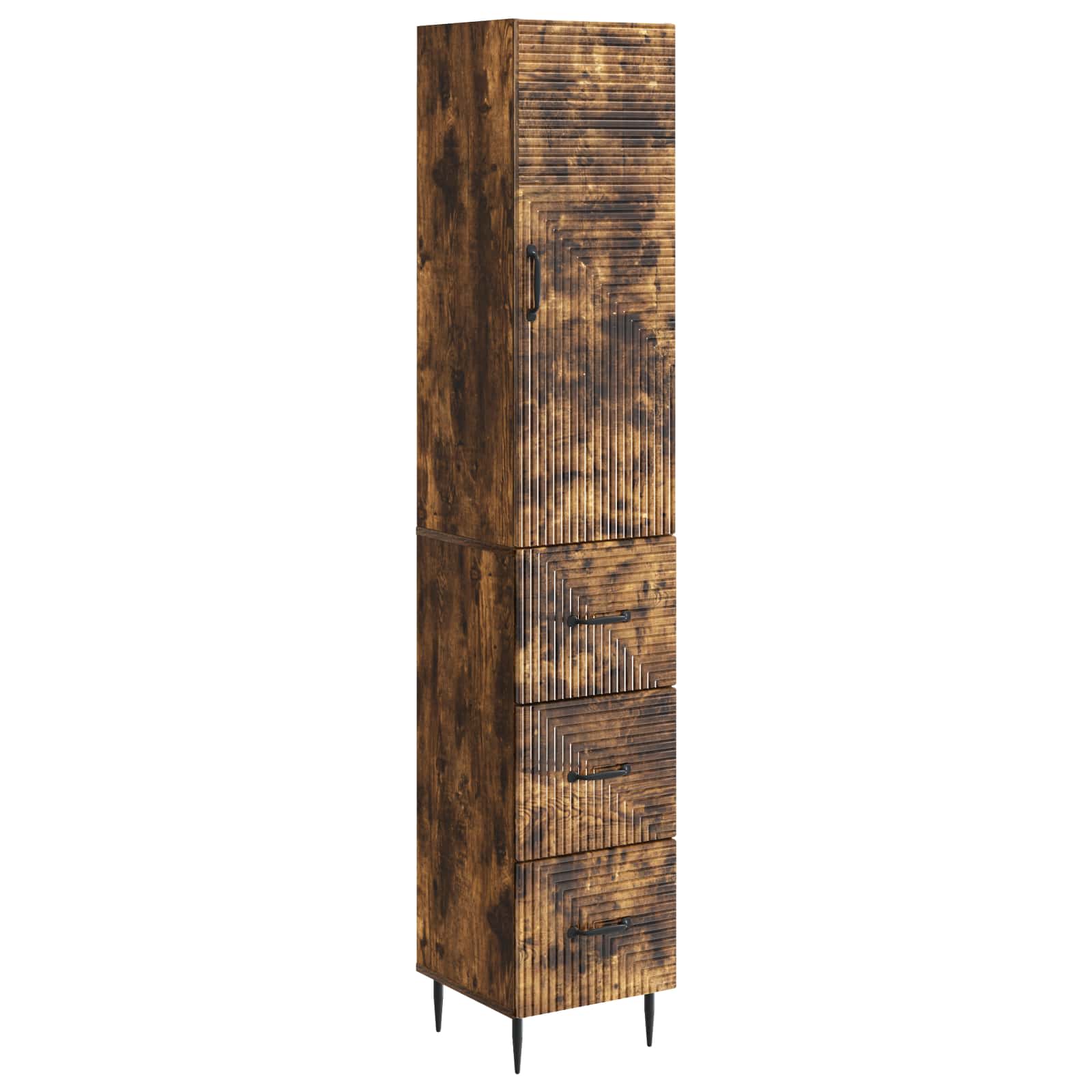 vidaXL Kastenset 2 pcs Zwart 33 x 34,5 x 90 cm Bewerkt hout