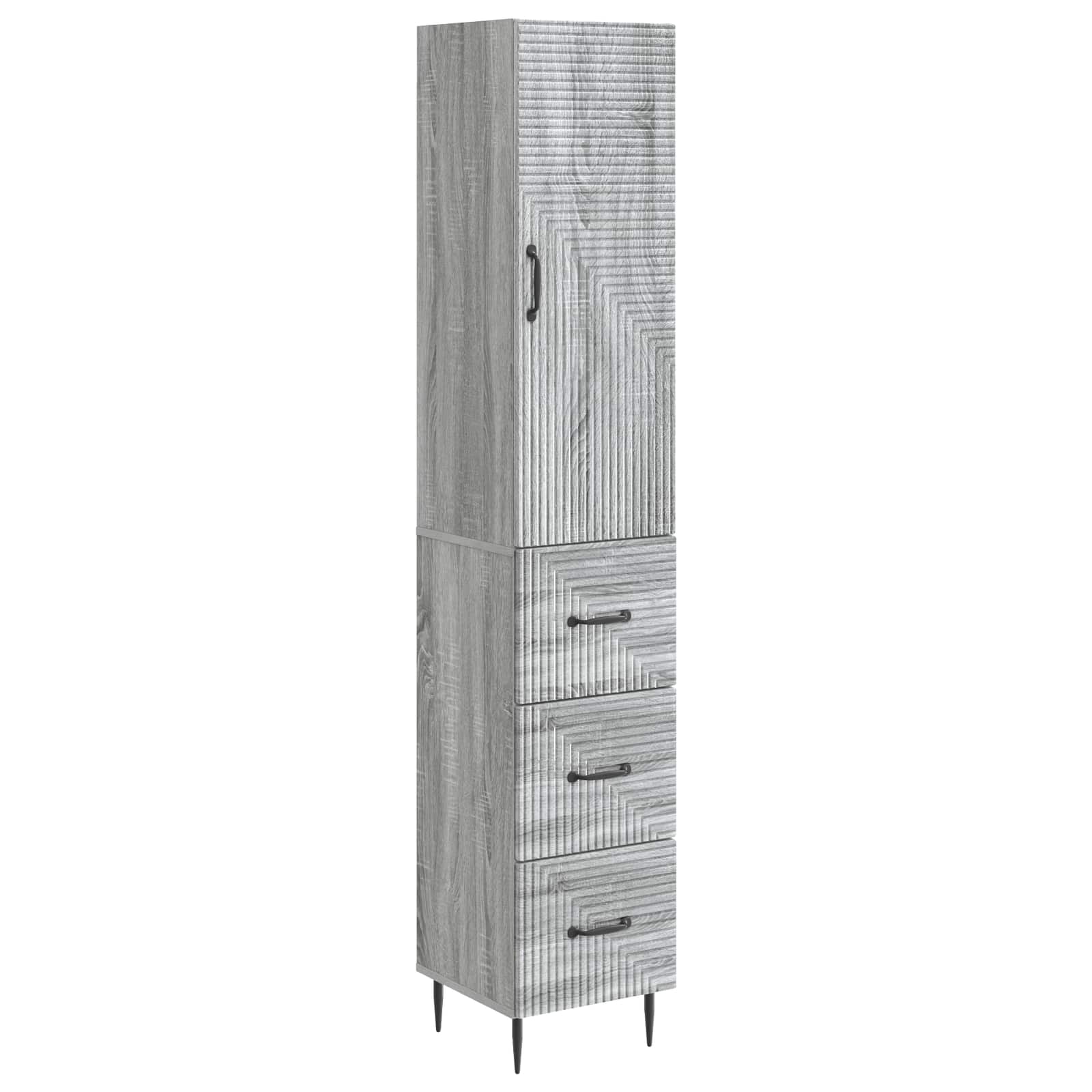 vidaXL Kastenset 2 pcs Zwart 33 x 34,5 x 90 cm Bewerkt hout