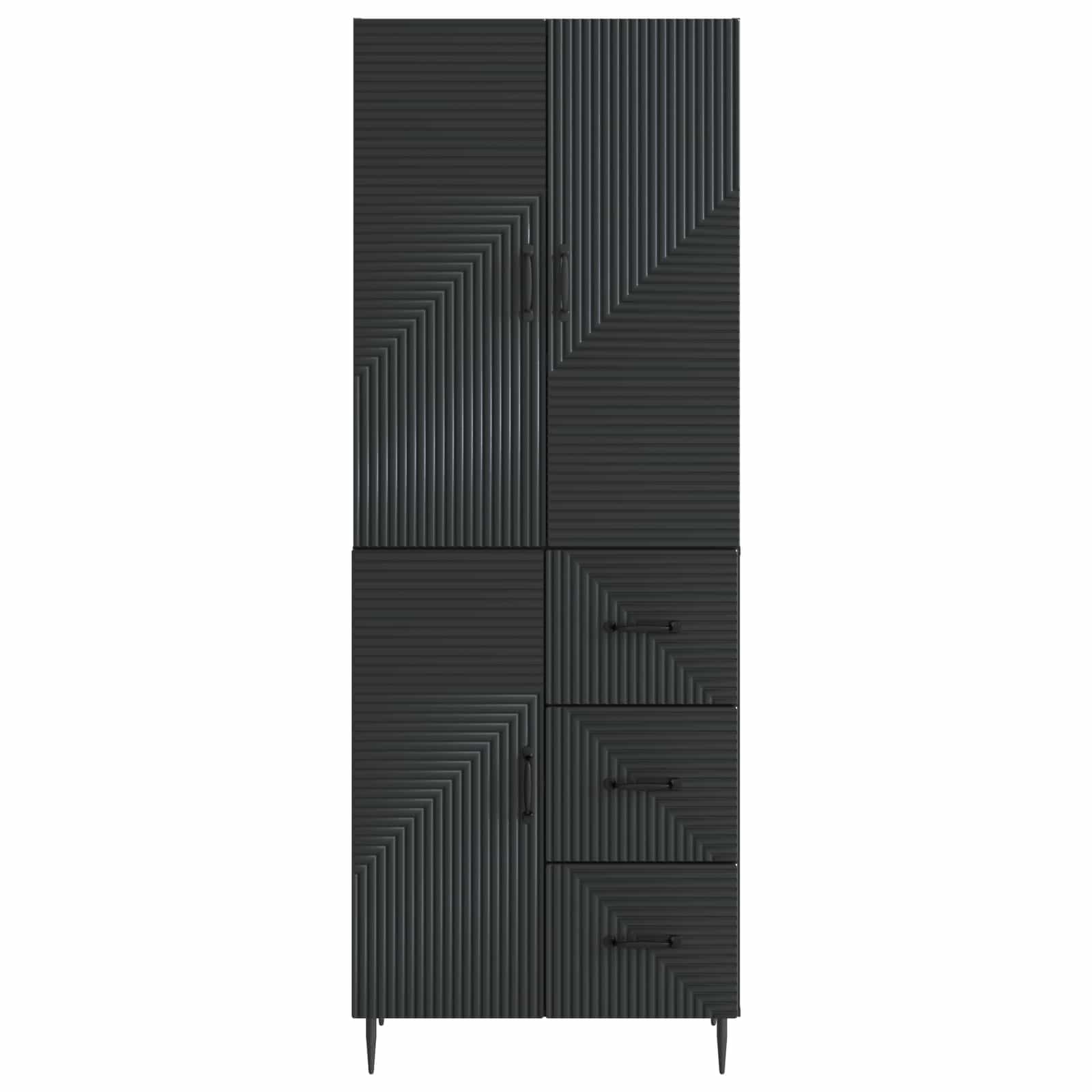 vidaXL Kastenset 2 pcs Zwart 66 x 34,5 x 89,5 cm Bewerkt hout