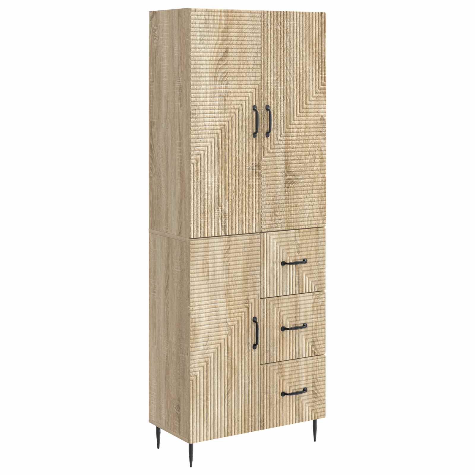 vidaXL Kastenset 2 pcs Zwart 66 x 34,5 x 89,5 cm Bewerkt hout