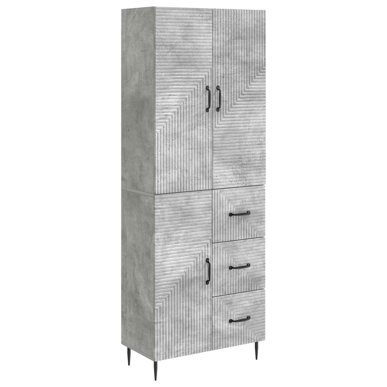 vidaXL Kastenset 2 pcs Zwart 66 x 34,5 x 89,5 cm Bewerkt hout