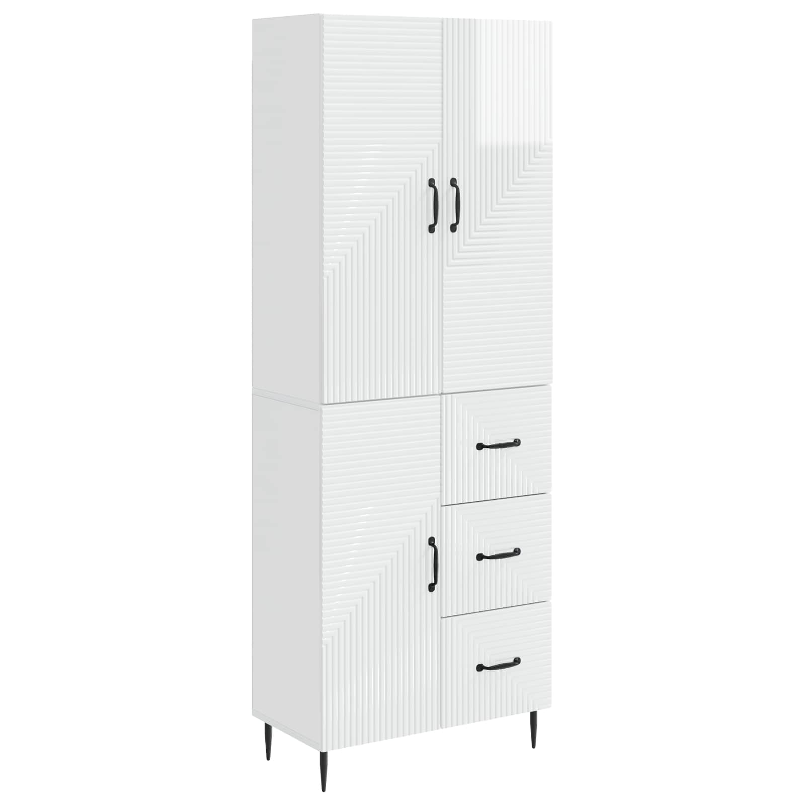 vidaXL Kastenset 2 pcs Zwart 66 x 34,5 x 89,5 cm Bewerkt hout