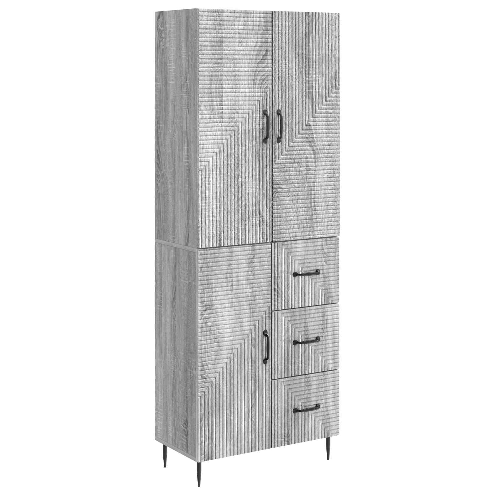 vidaXL Kastenset 2 pcs Zwart 66 x 34,5 x 89,5 cm Bewerkt hout
