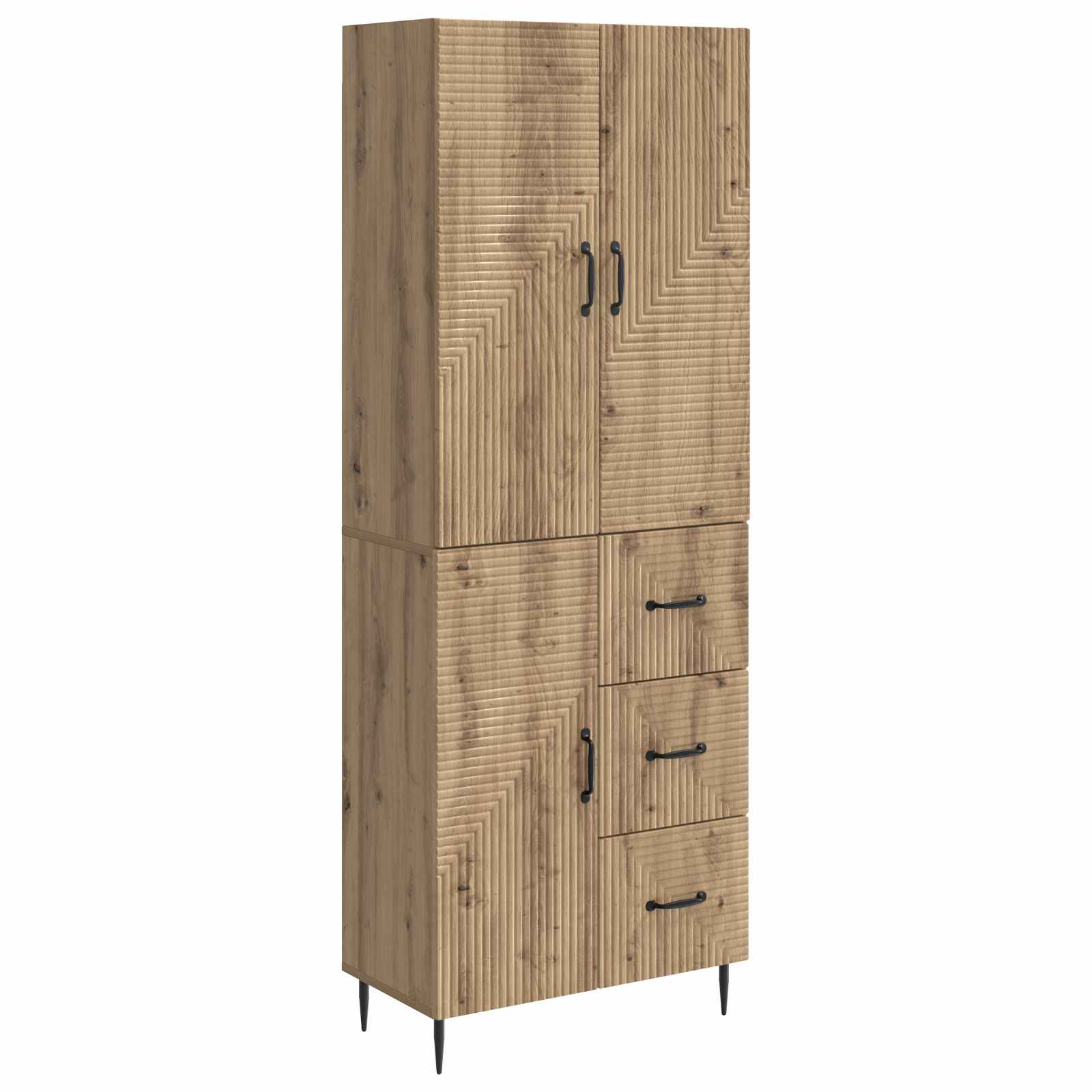 vidaXL Kastenset 2 pcs Zwart 66 x 34,5 x 89,5 cm Bewerkt hout