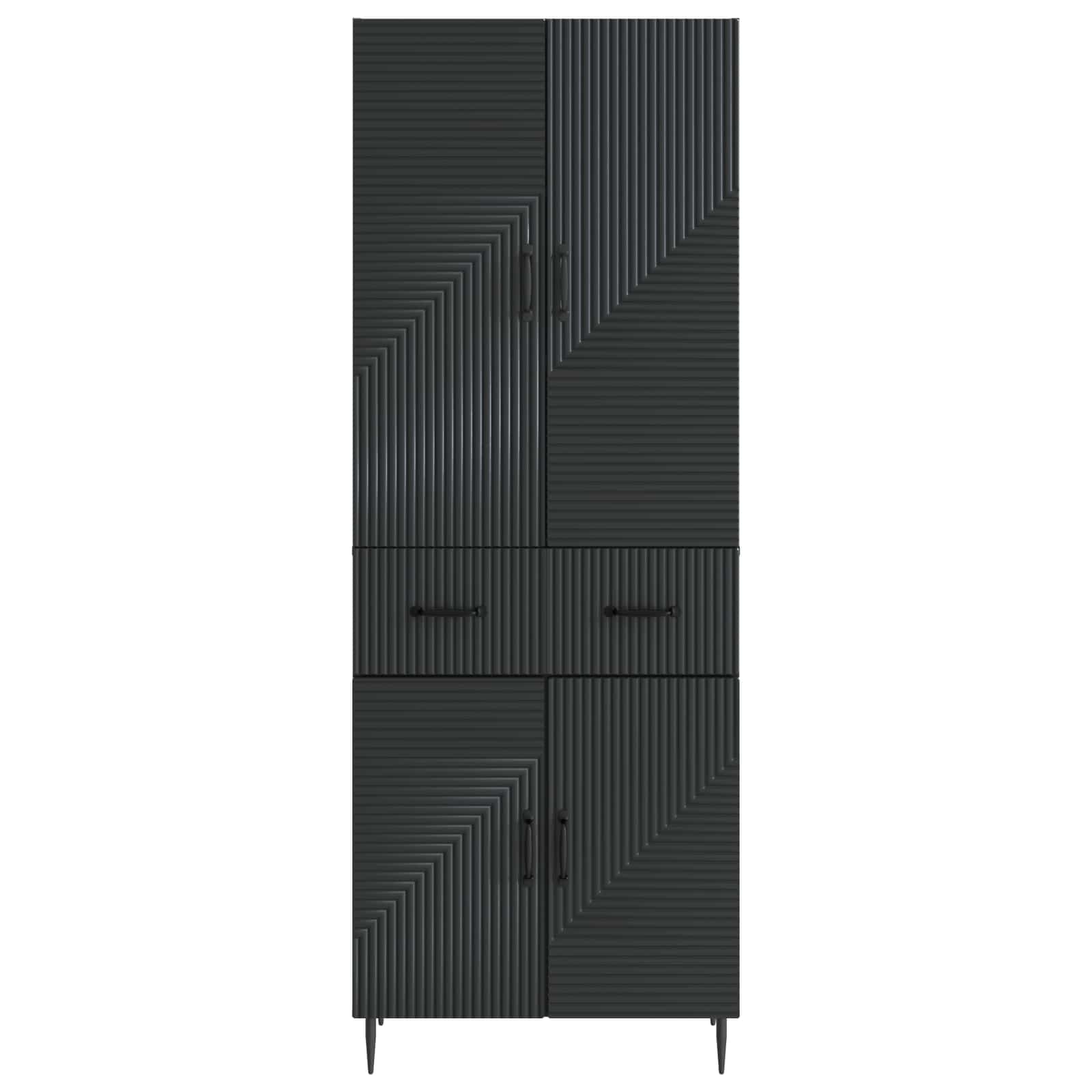 vidaXL Kastenset 2 pcs Zwart 66 x 34,5 x 89,5 cm Bewerkt hout