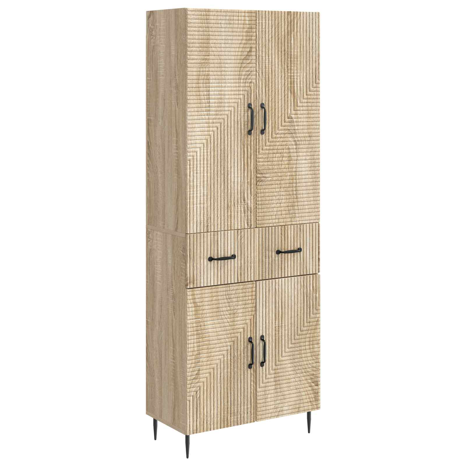 vidaXL Kastenset 2 pcs Zwart 66 x 34,5 x 89,5 cm Bewerkt hout