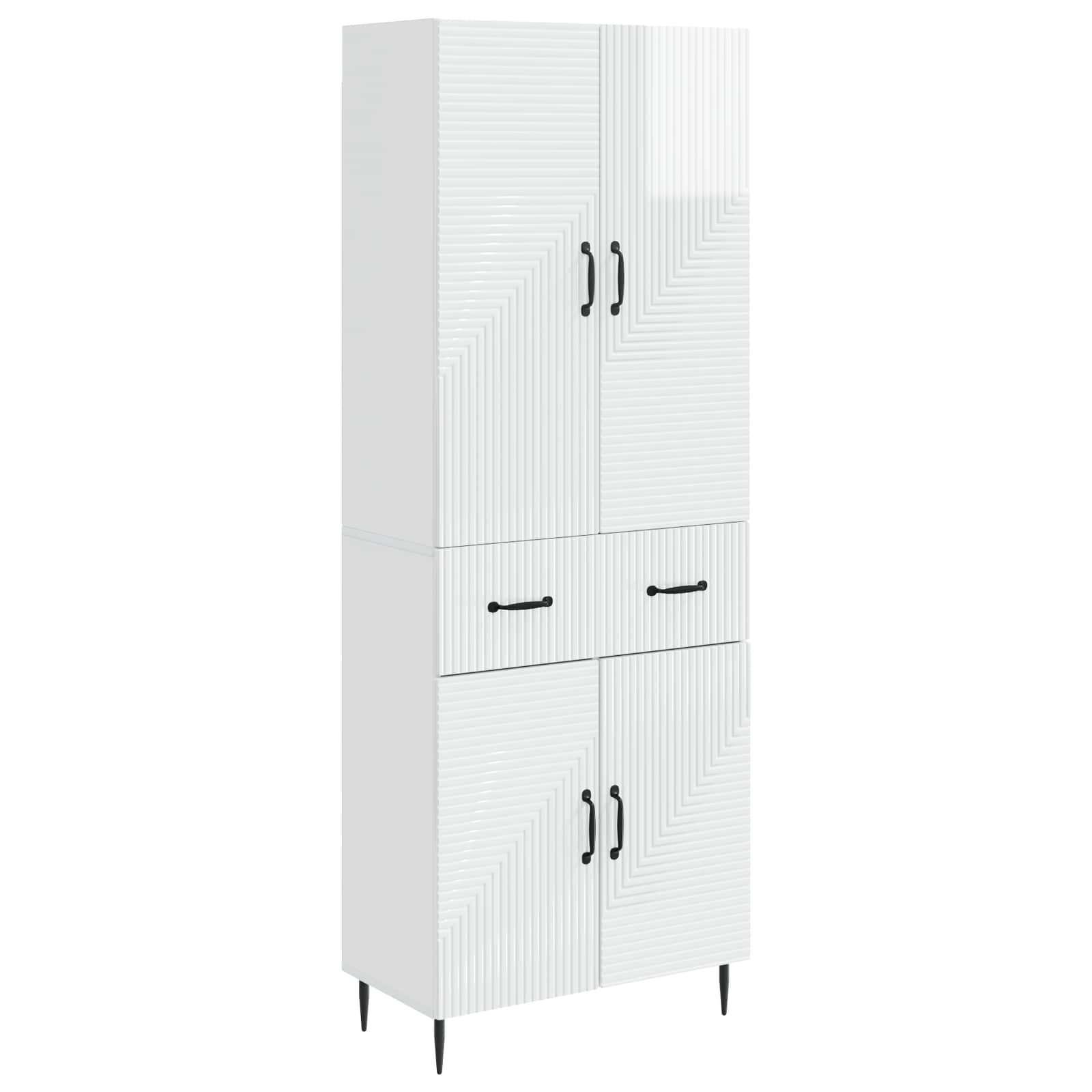 vidaXL Kastenset 2 pcs Zwart 66 x 34,5 x 89,5 cm Bewerkt hout