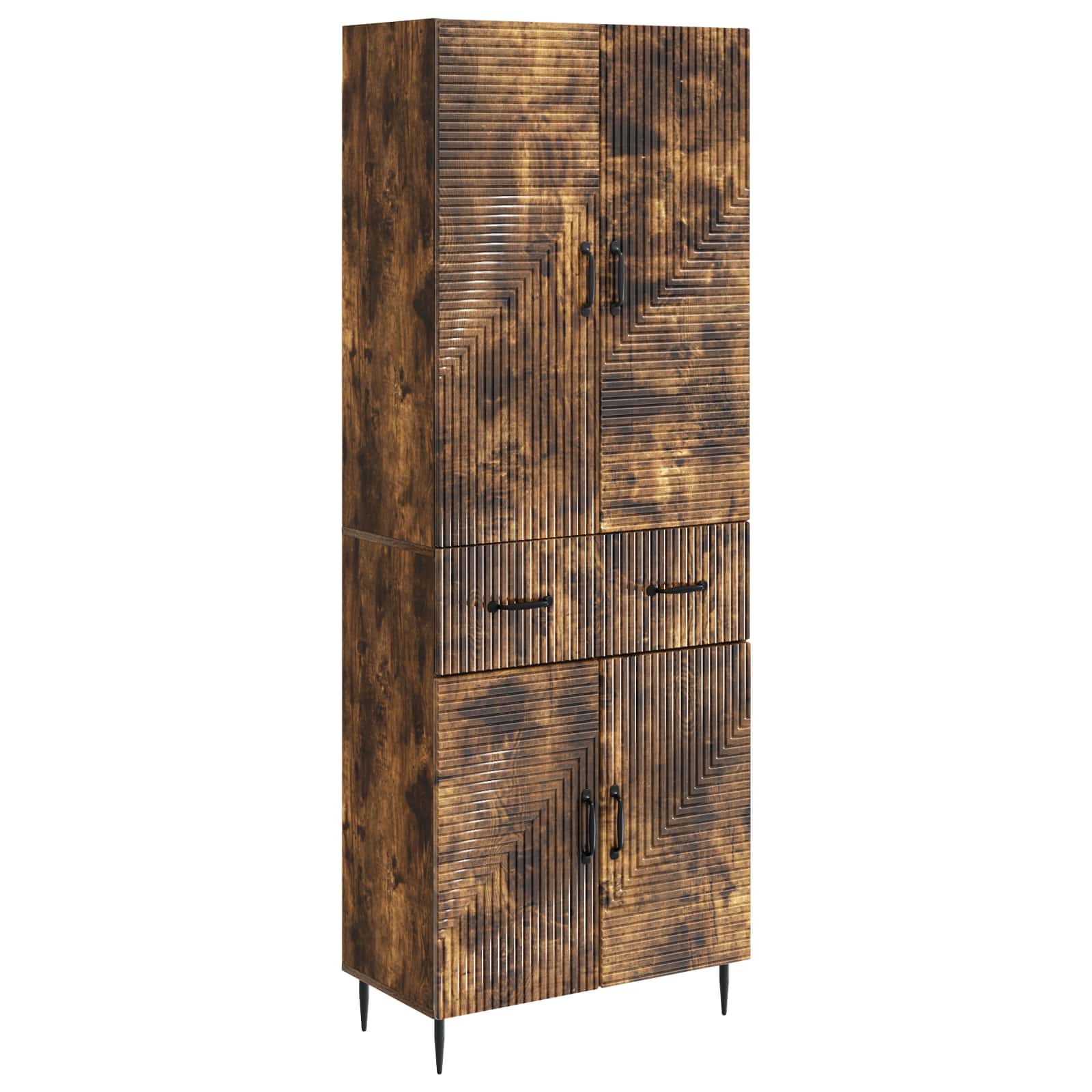 vidaXL Kastenset 2 pcs Zwart 66 x 34,5 x 89,5 cm Bewerkt hout