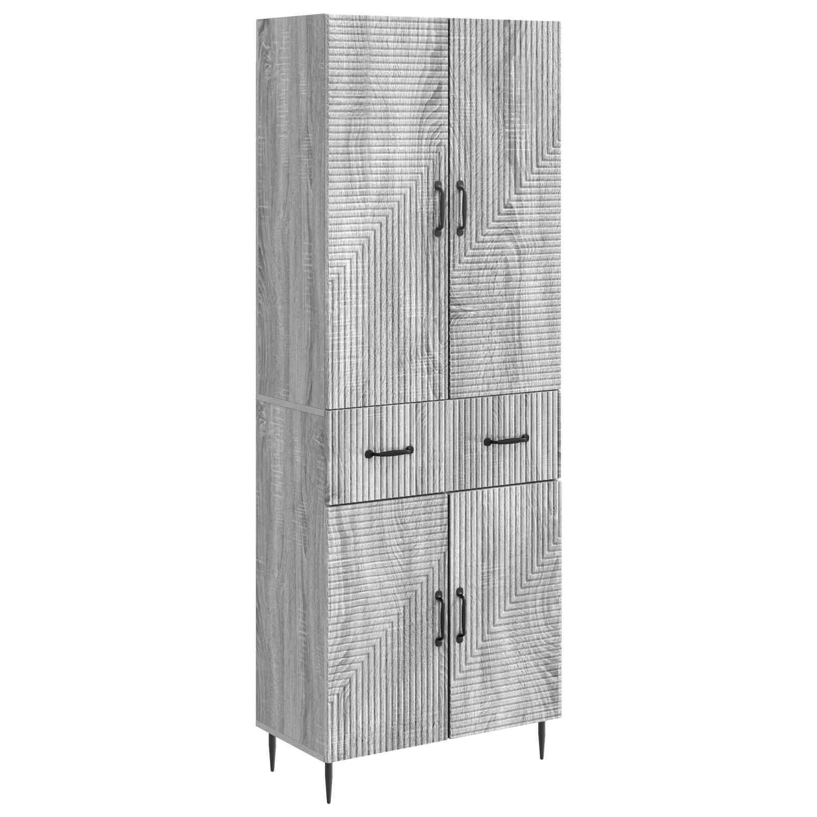 vidaXL Kastenset 2 pcs Zwart 66 x 34,5 x 89,5 cm Bewerkt hout