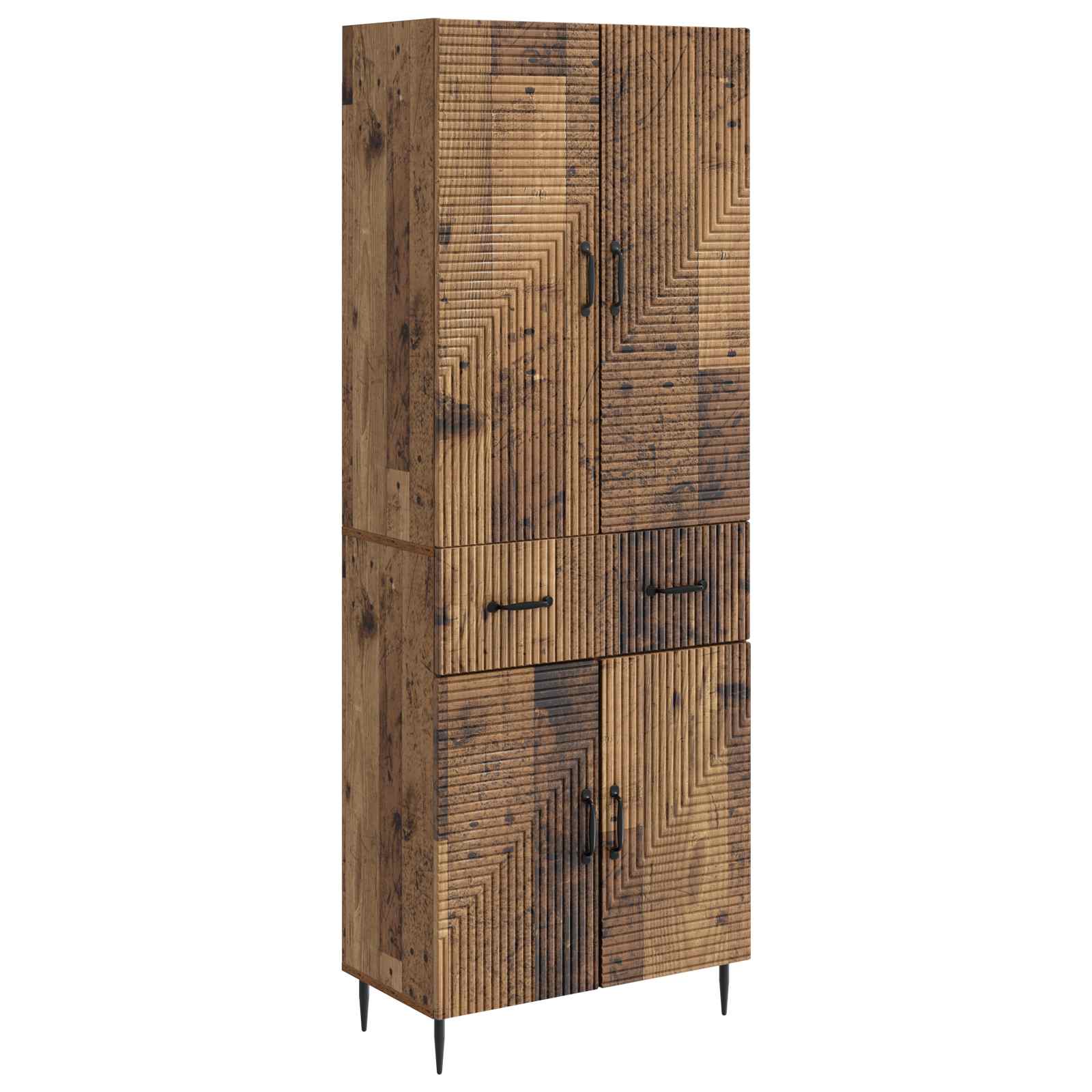 vidaXL Kastenset 2 pcs Zwart 66 x 34,5 x 89,5 cm Bewerkt hout