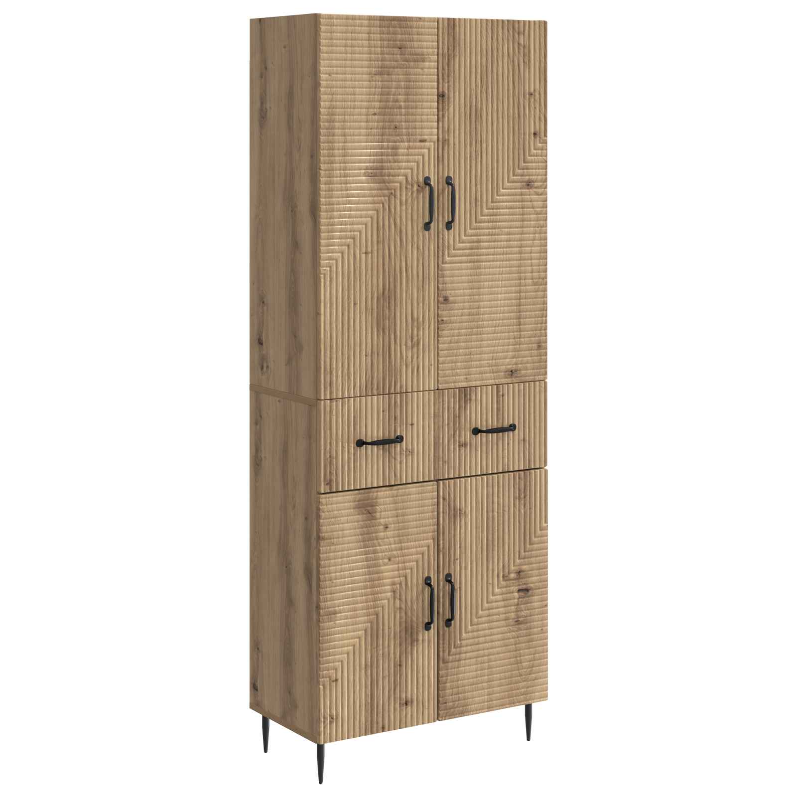 vidaXL Kastenset 2 pcs Zwart 66 x 34,5 x 89,5 cm Bewerkt hout