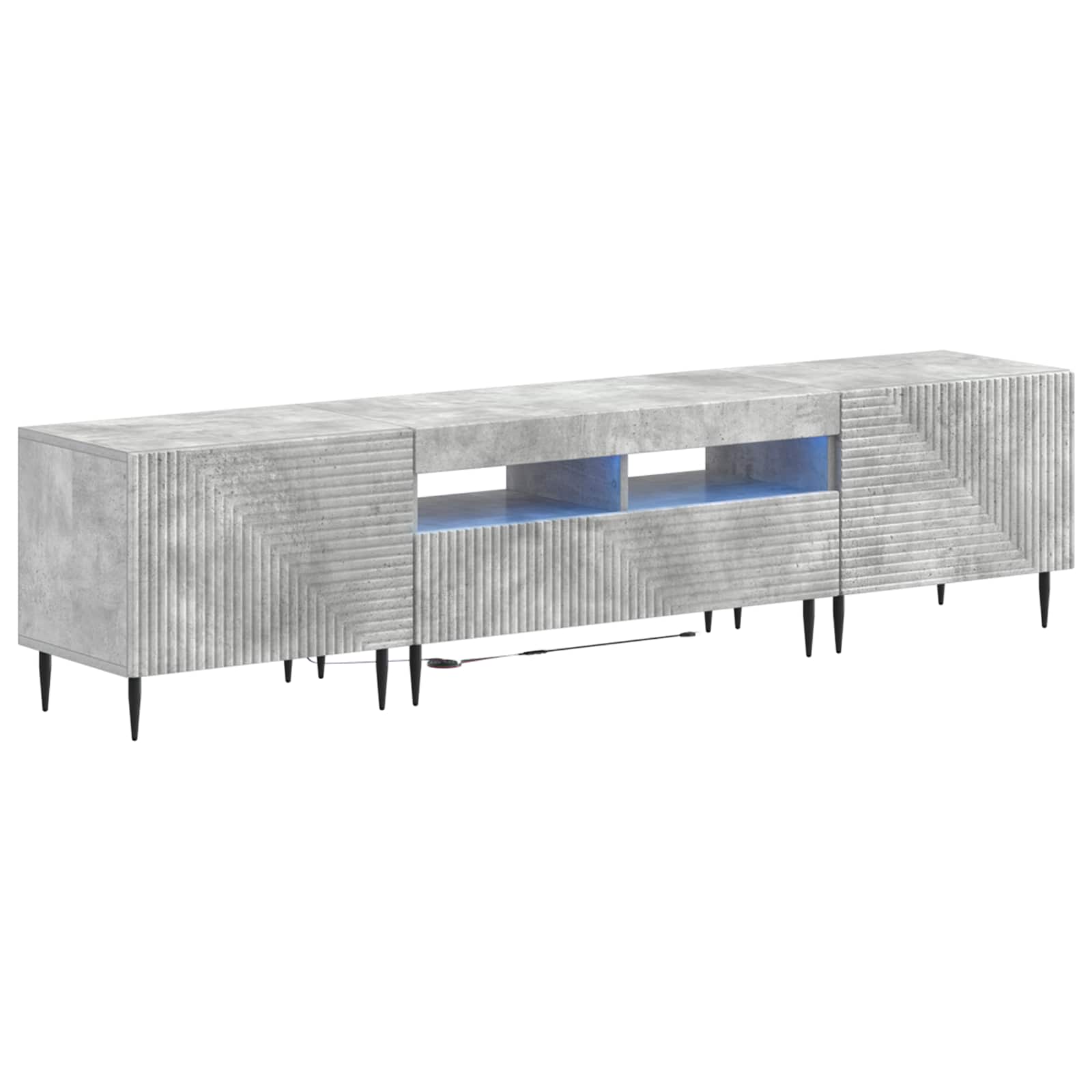 vidaXL 3-delige LED TV-kast Zwart Bewerkt hout