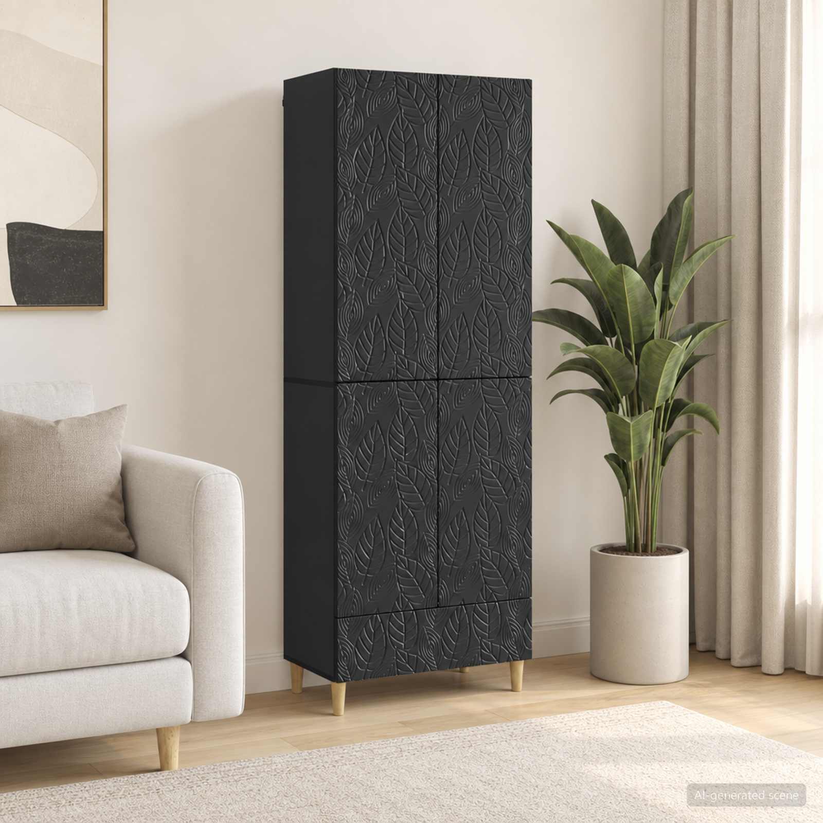 vidaXL Kastenset 2 pcs Zwart Bewerkt hout