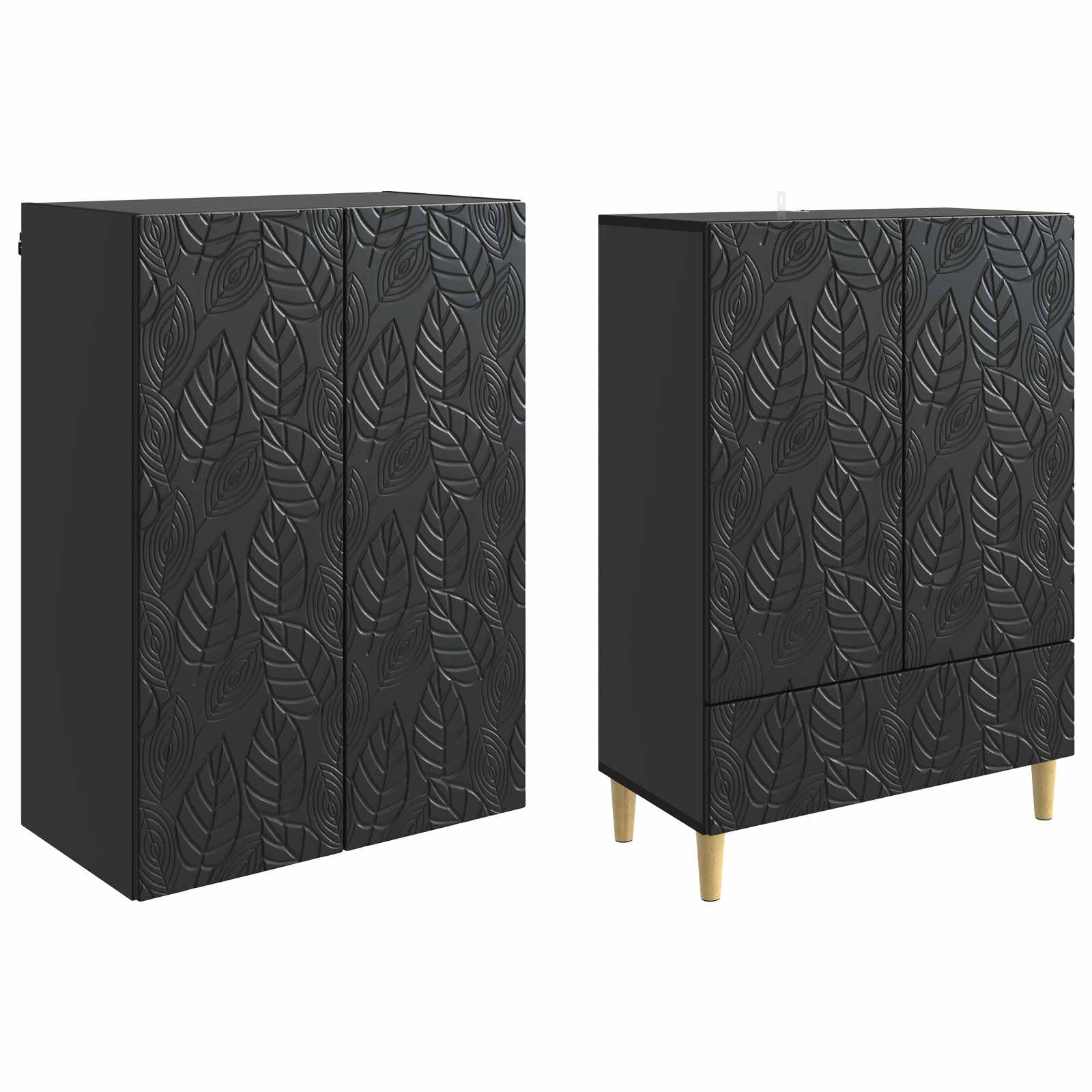 vidaXL Kastenset 2 pcs Zwart Bewerkt hout