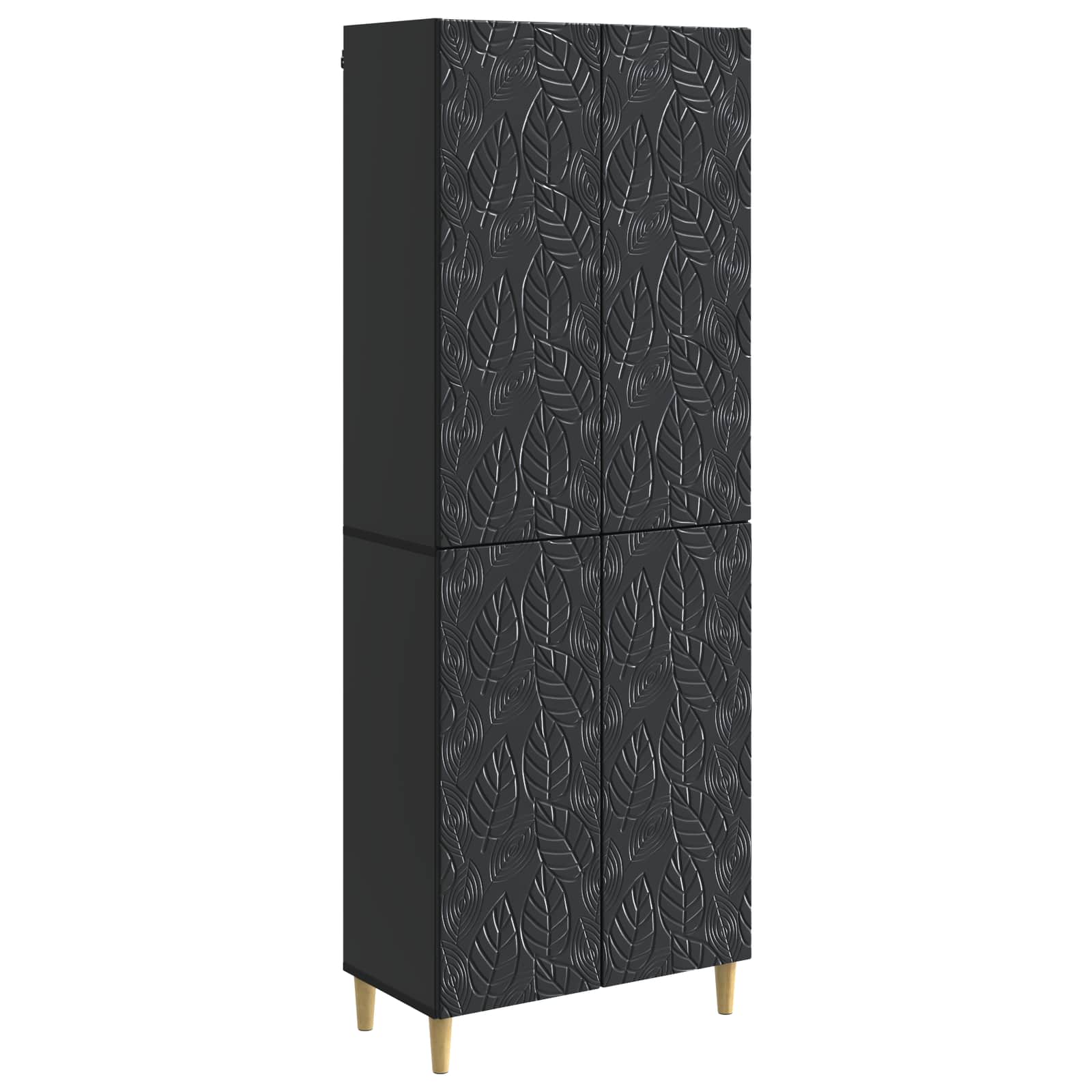 vidaXL Kastenset 2 pcs Zwart Bewerkt hout