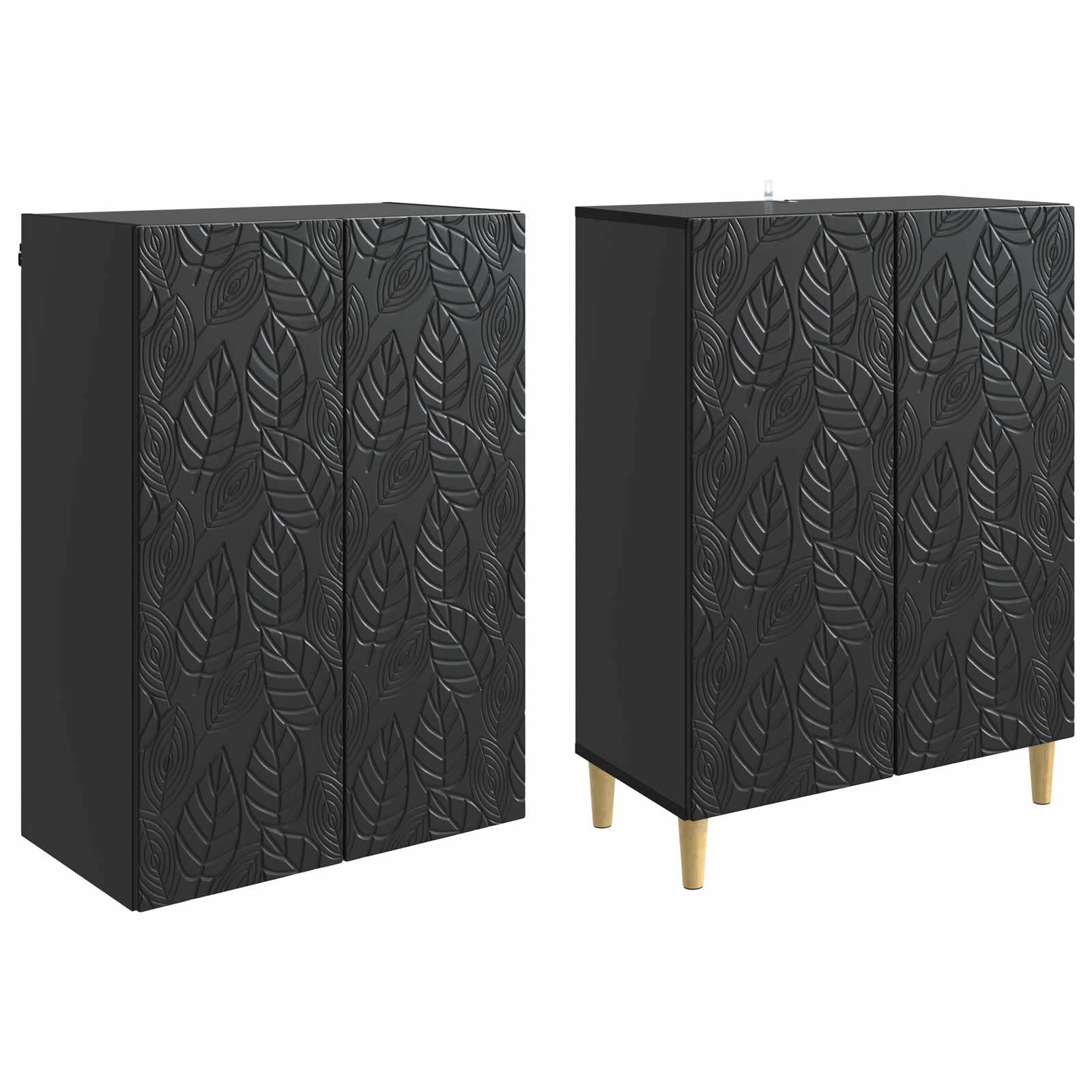 vidaXL Kastenset 2 pcs Zwart Bewerkt hout