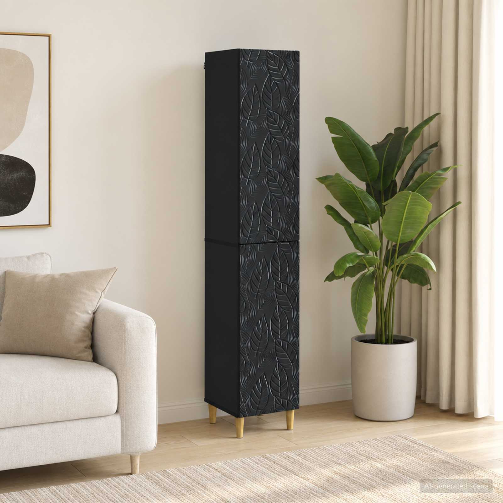 vidaXL Kastenset 2 pcs Zwart Bewerkt hout