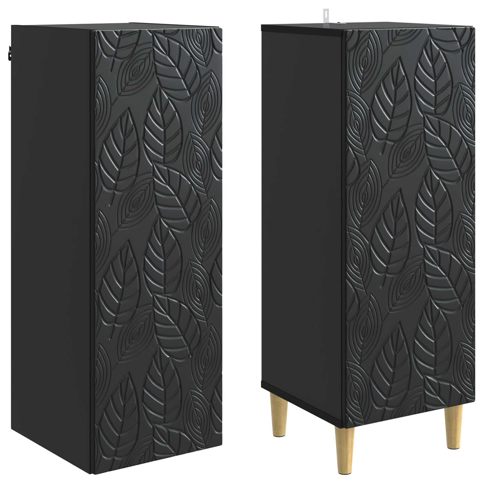 vidaXL Kastenset 2 pcs Zwart Bewerkt hout