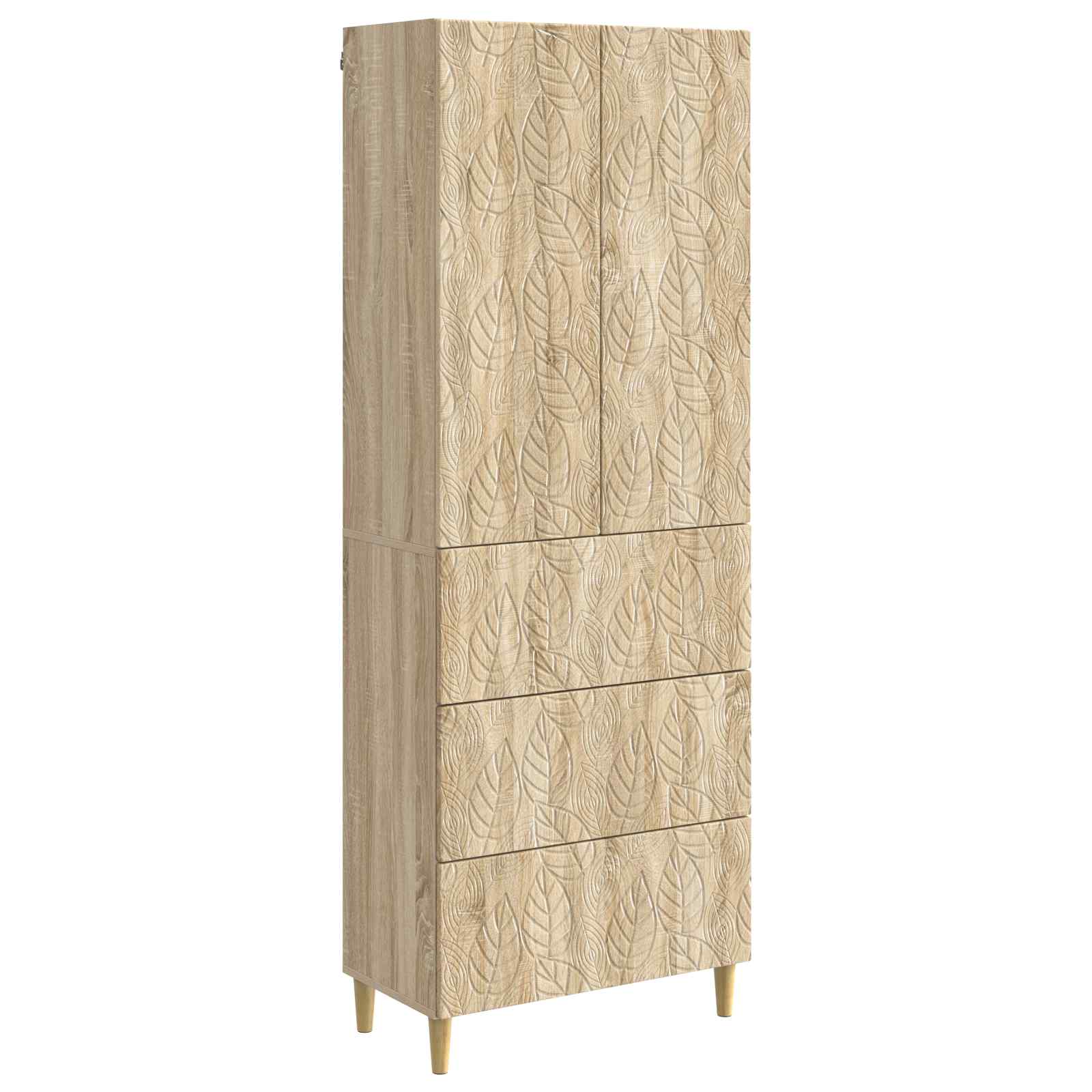 vidaXL Kastenset 2 pcs Zwart 66 x 34,5 x 90 cm Bewerkt hout