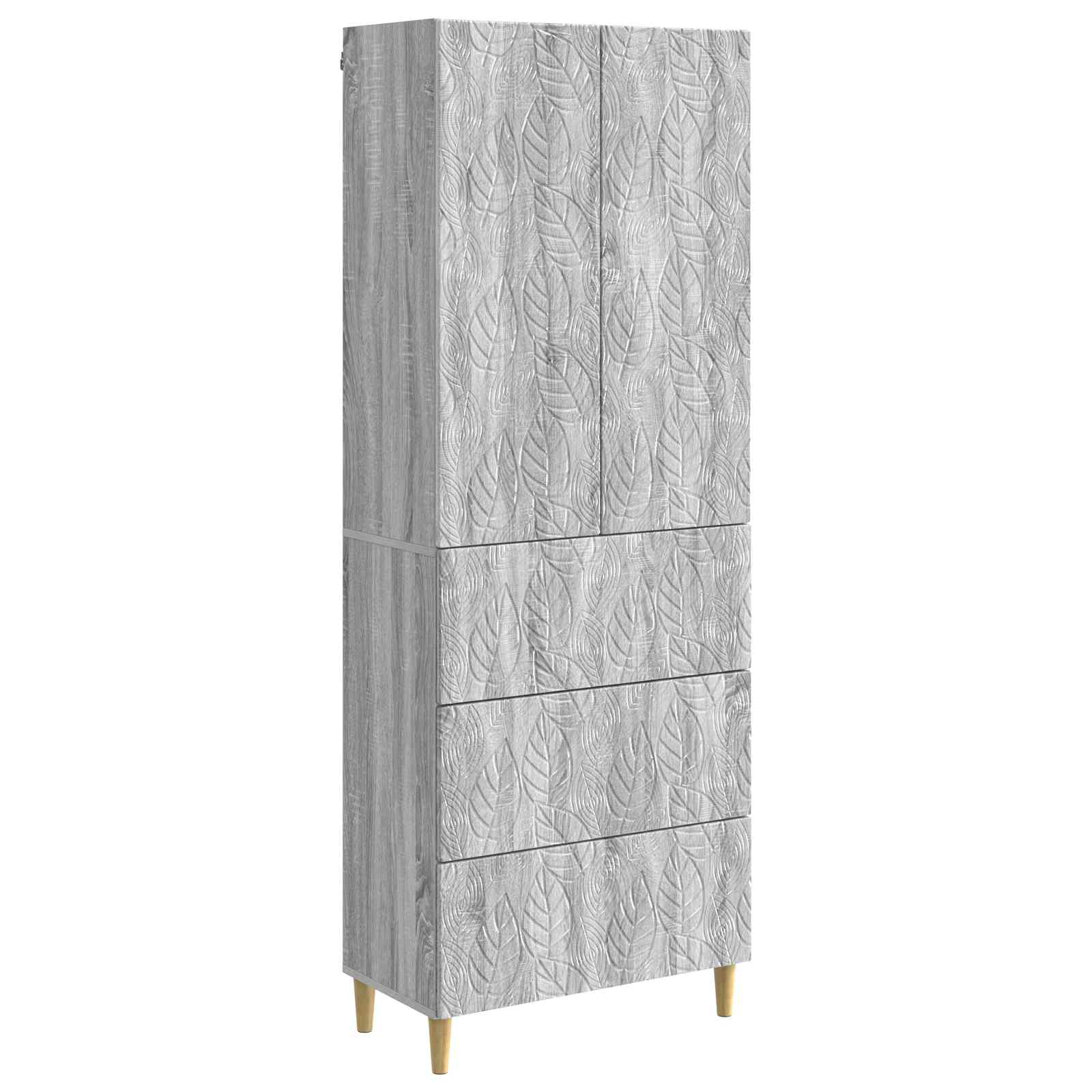 vidaXL Kastenset 2 pcs Zwart 66 x 34,5 x 90 cm Bewerkt hout
