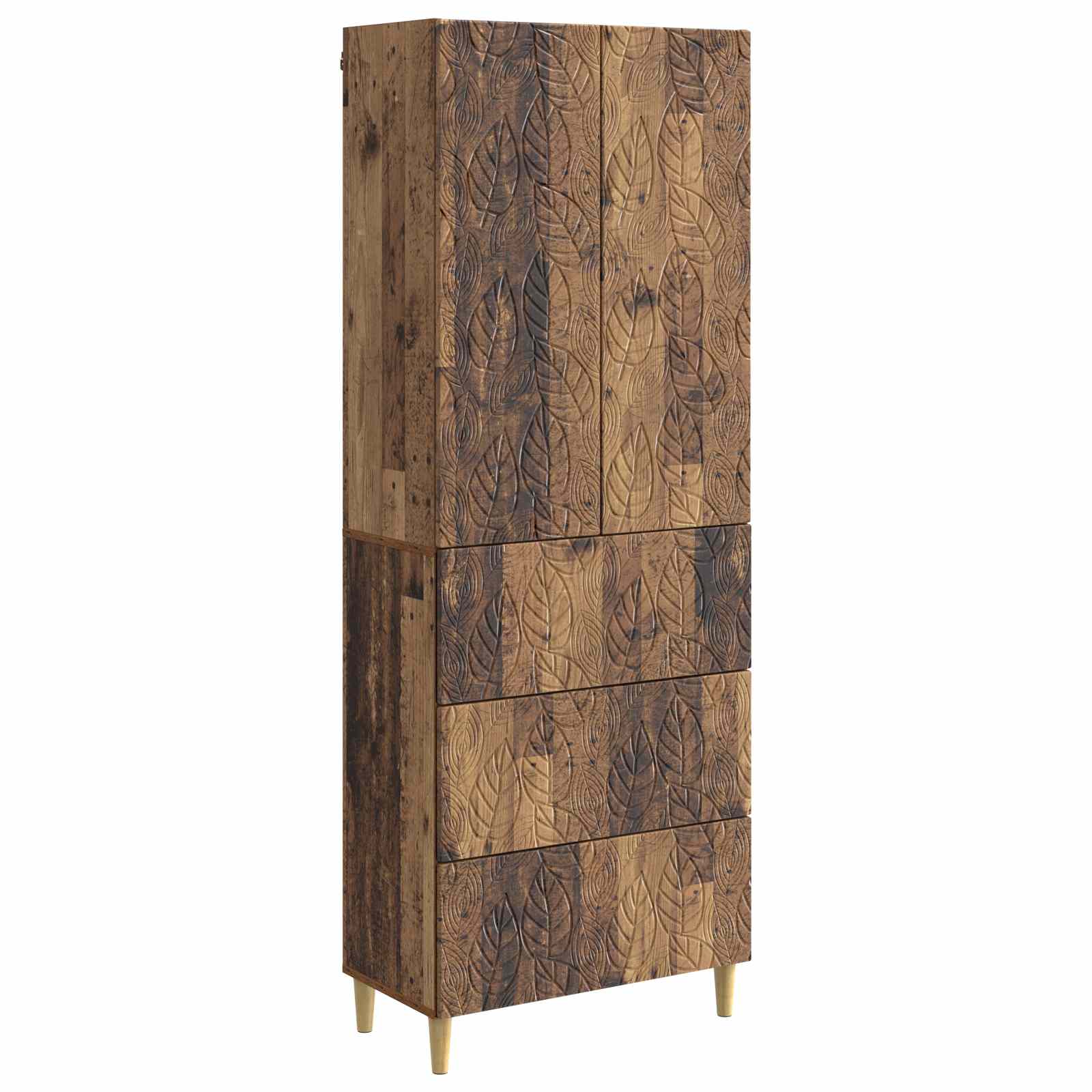 vidaXL Kastenset 2 pcs Zwart 66 x 34,5 x 90 cm Bewerkt hout