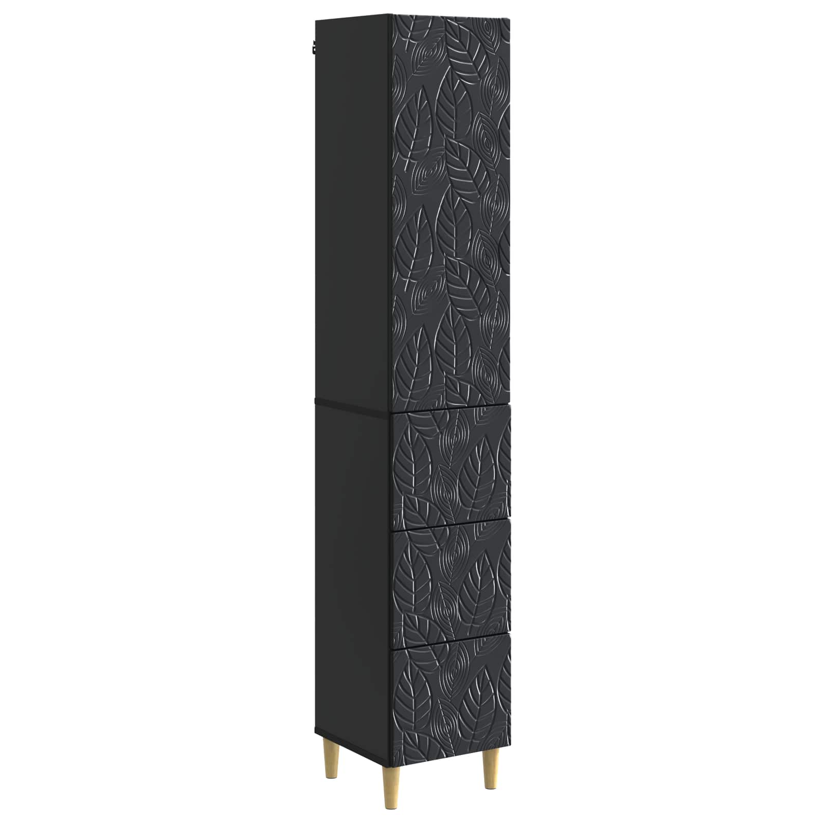 vidaXL Kastenset 2 pcs Zwart 33 x 34,5 x 90 cm Bewerkt hout