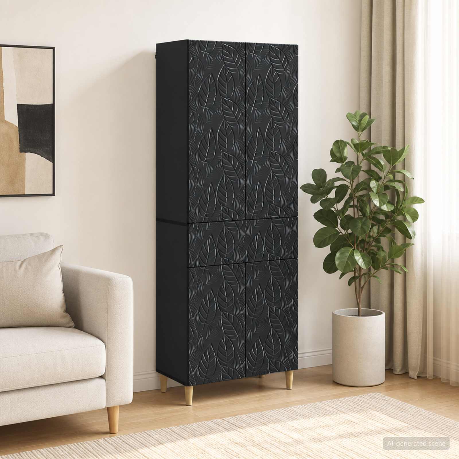 vidaXL Kastenset 2 pcs Zwart Bewerkt hout