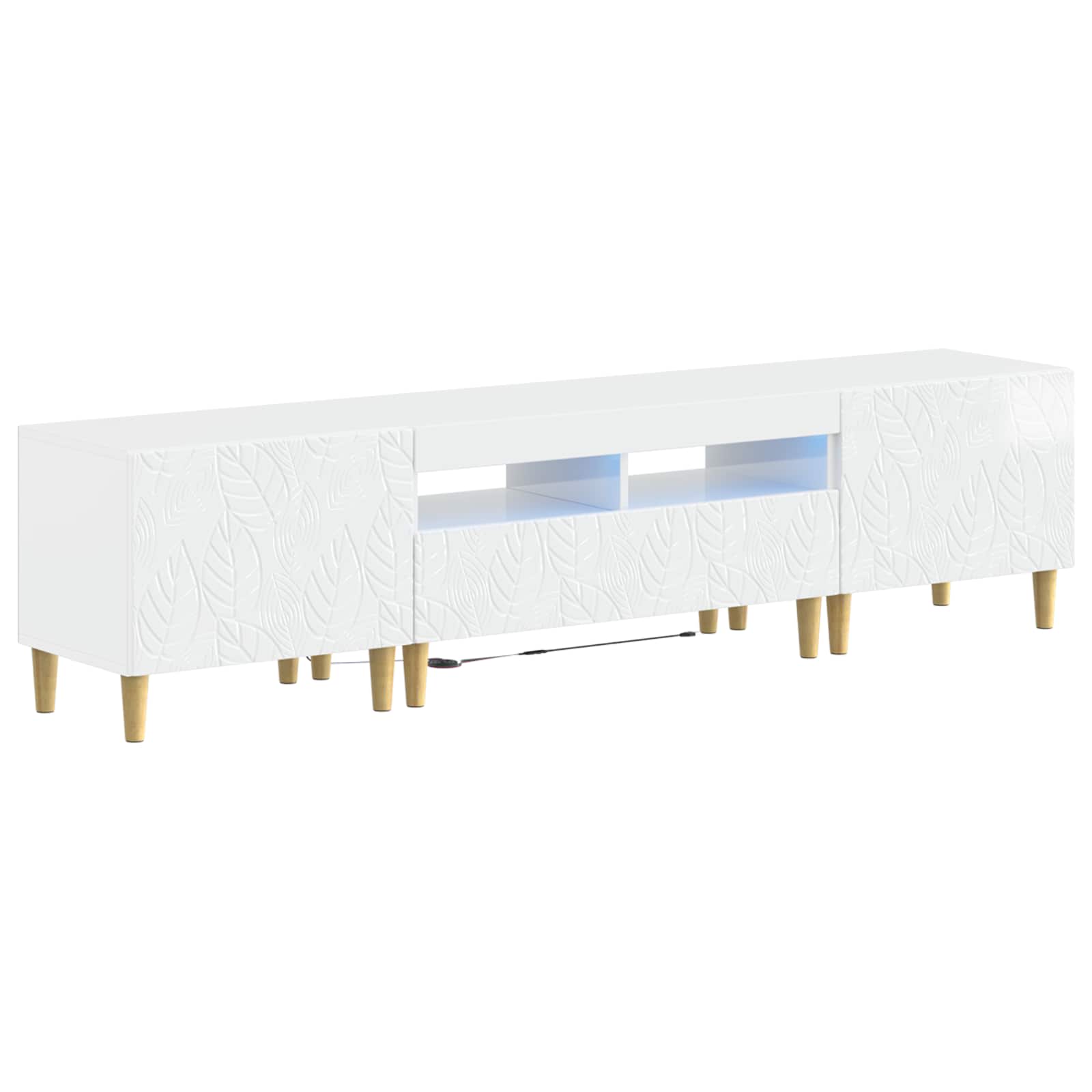 vidaXL 5-delige LED TV-kast Zwart Bewerkt hout