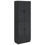 vidaXL Kastenset 2 pcs Zwart Bewerkt hout