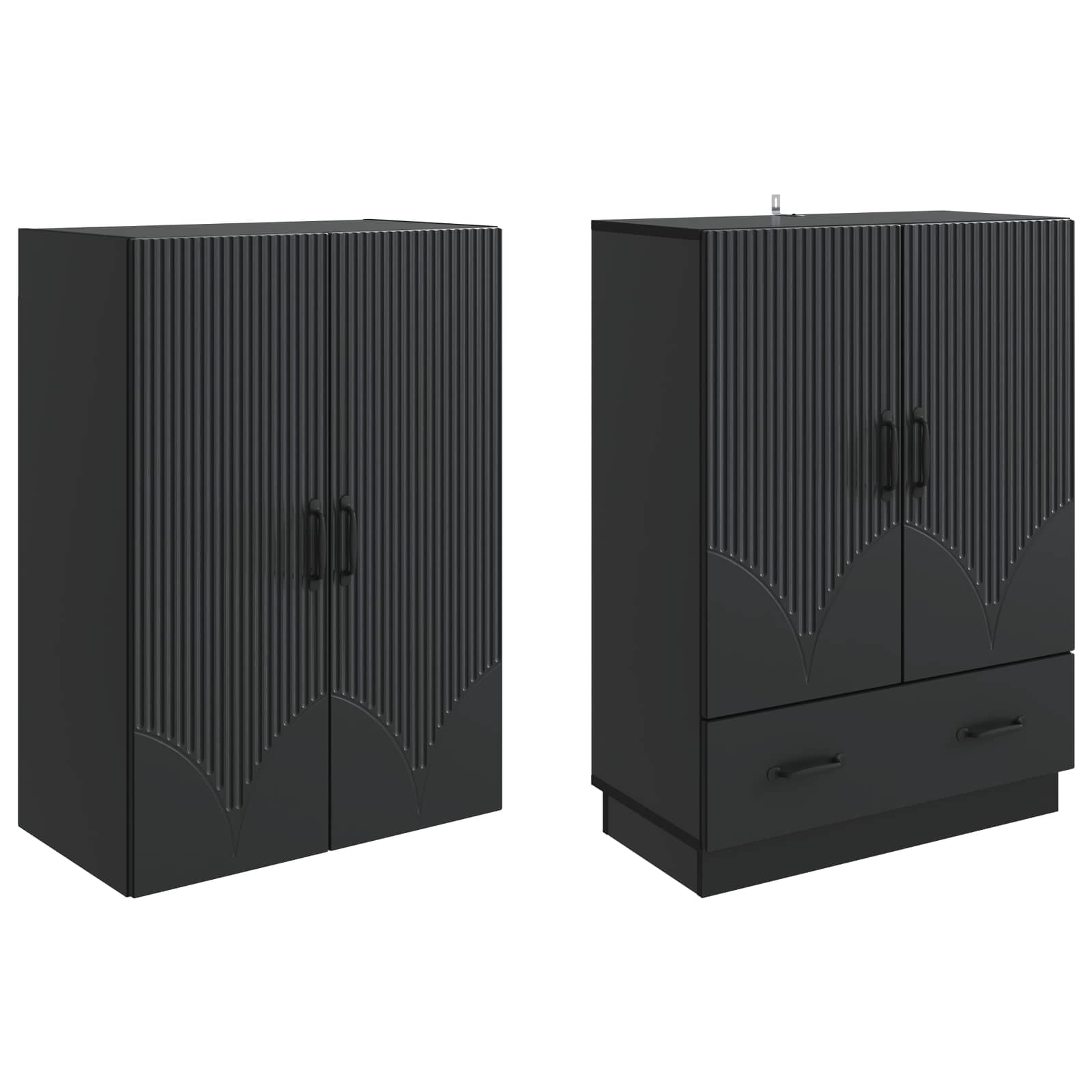 vidaXL Kastenset 2 pcs Zwart Bewerkt hout