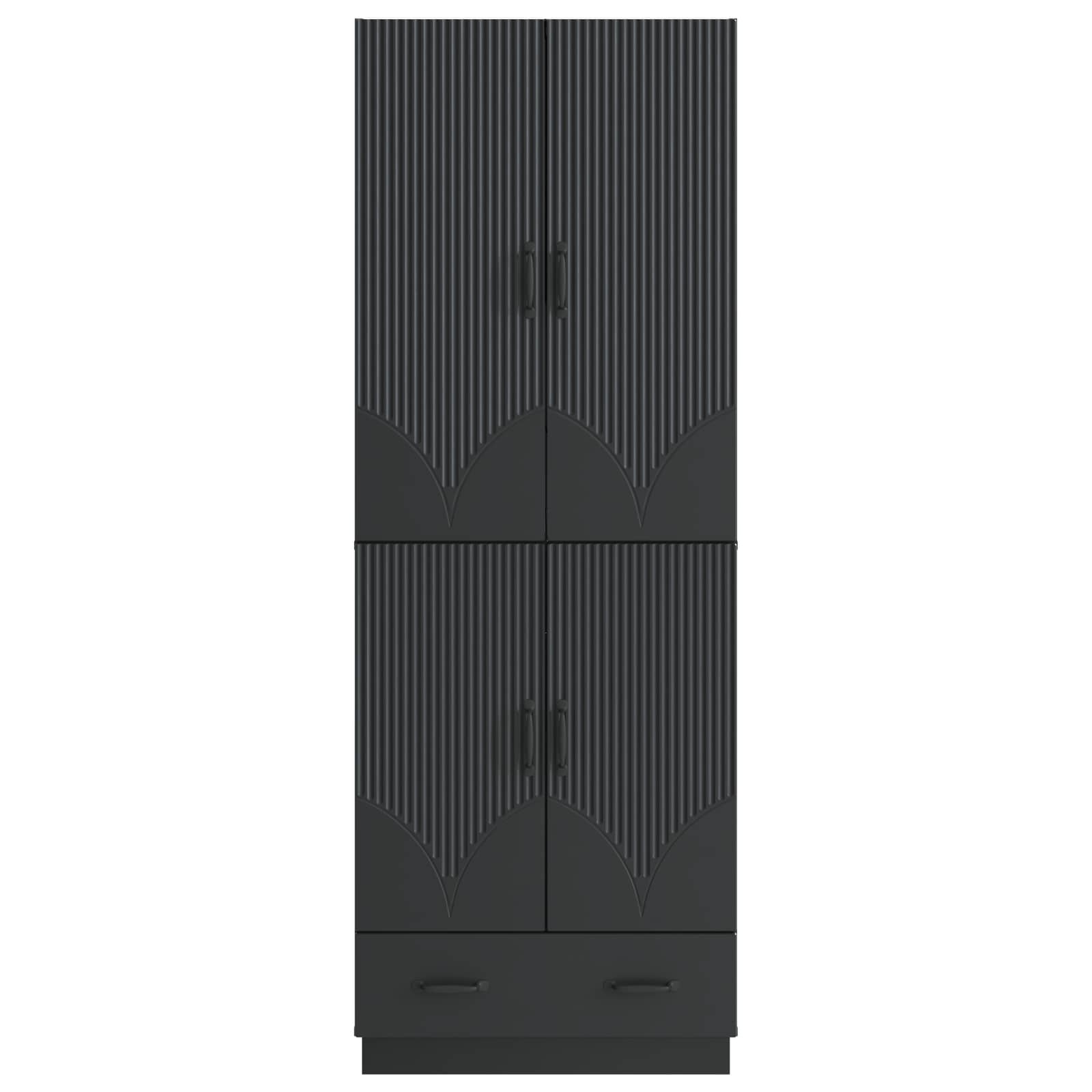 vidaXL Kastenset 2 pcs Zwart Bewerkt hout