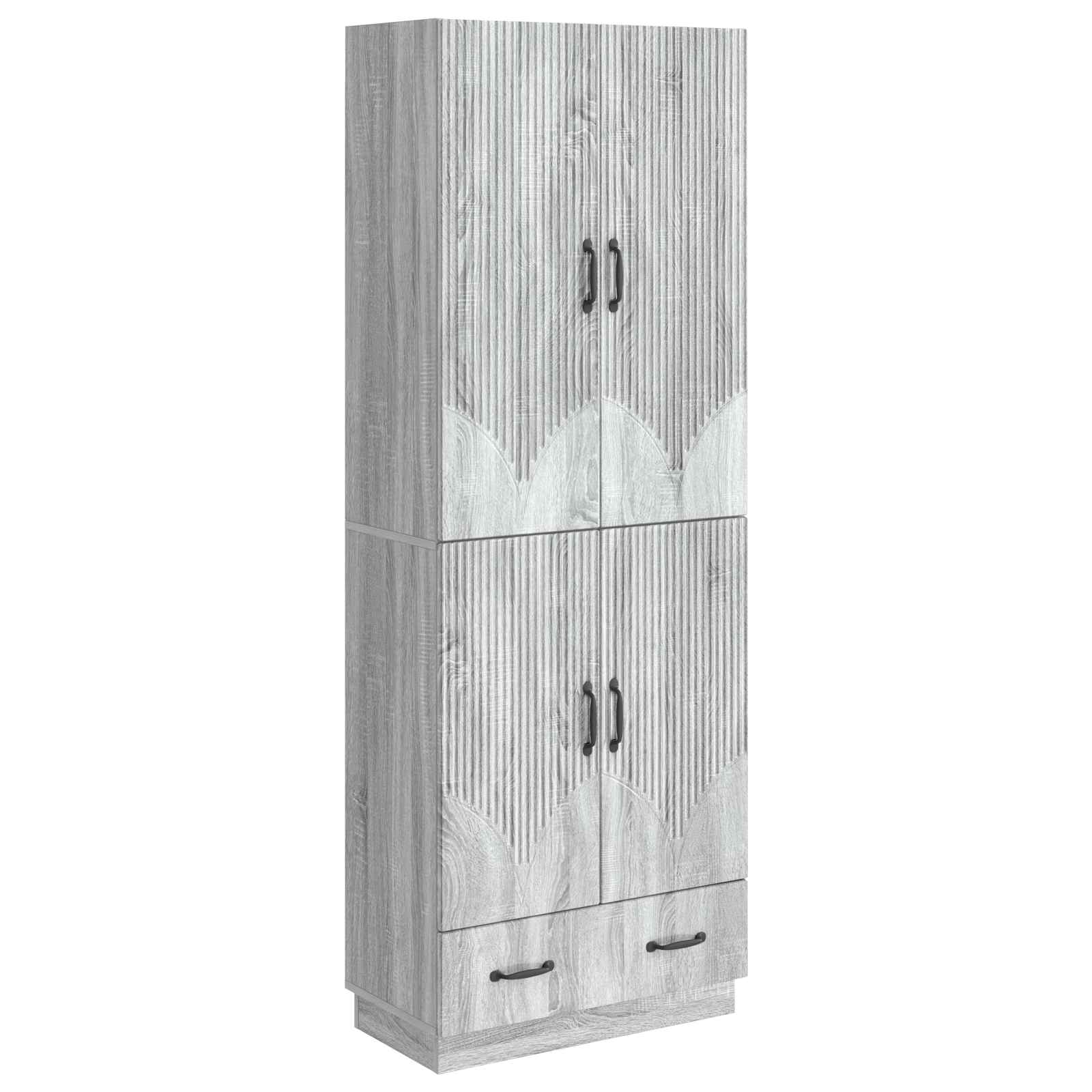 vidaXL Kastenset 2 pcs Zwart Bewerkt hout