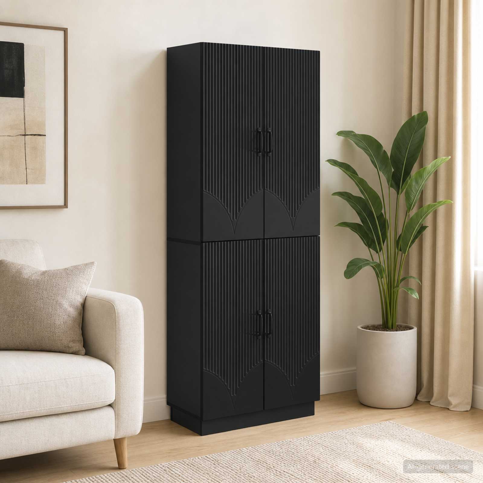 vidaXL Kastenset 2 pcs Zwart Bewerkt hout