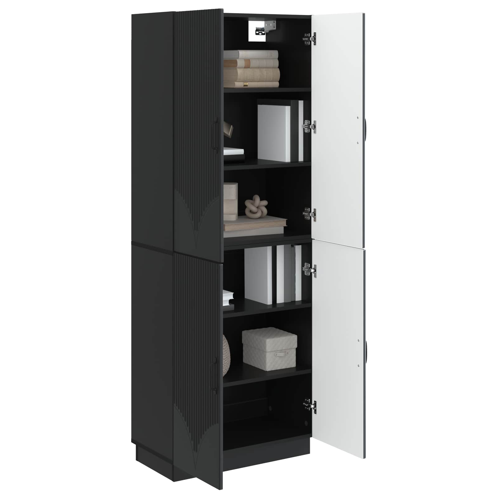 vidaXL Kastenset 2 pcs Zwart Bewerkt hout