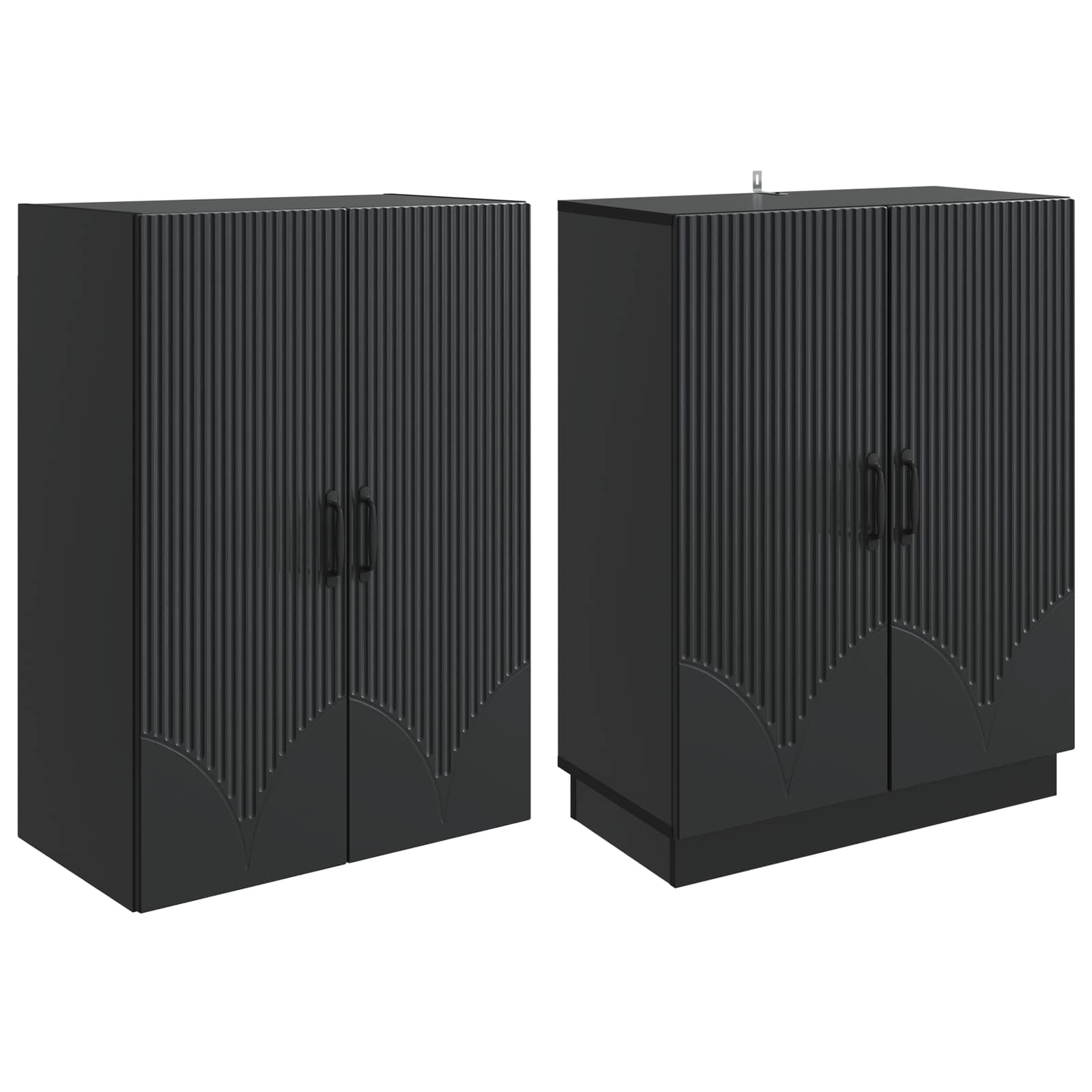 vidaXL Kastenset 2 pcs Zwart Bewerkt hout