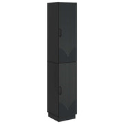 vidaXL Kastenset 2 pcs Zwart Bewerkt hout